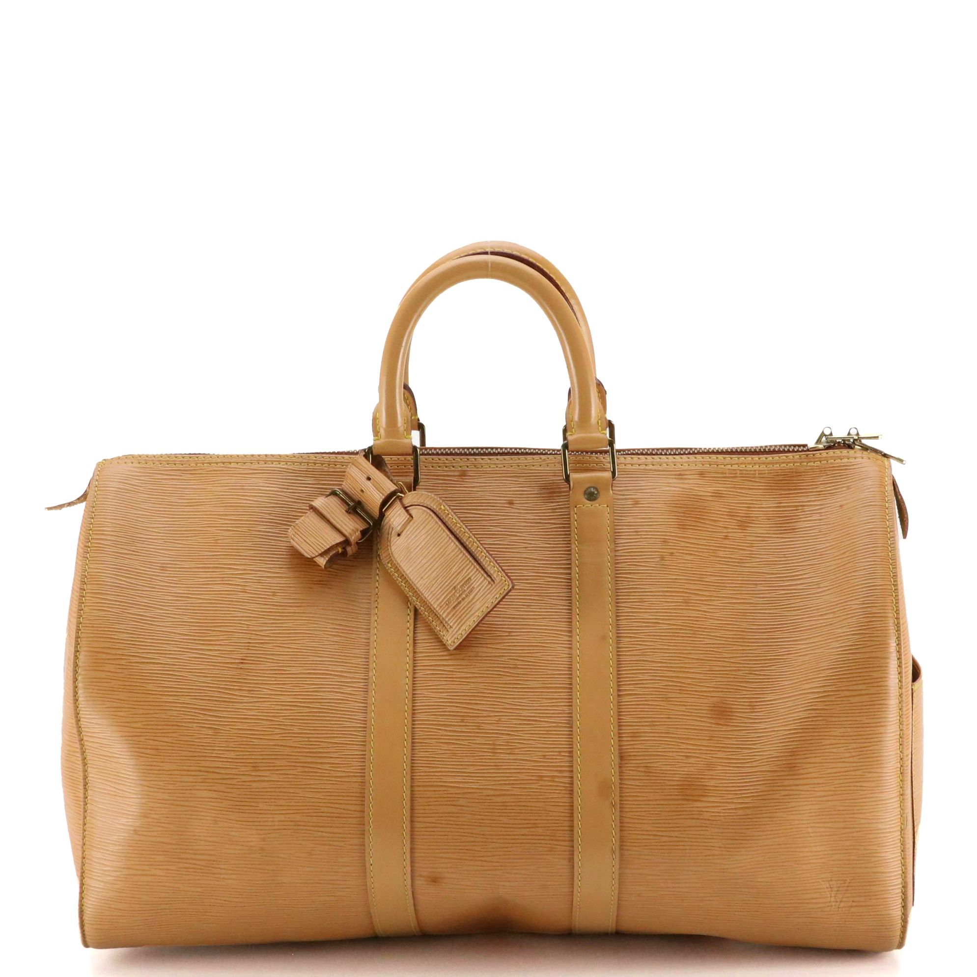 Louis Vuitton Keepall 45 Duffle Bag in Yellow Epi Leather