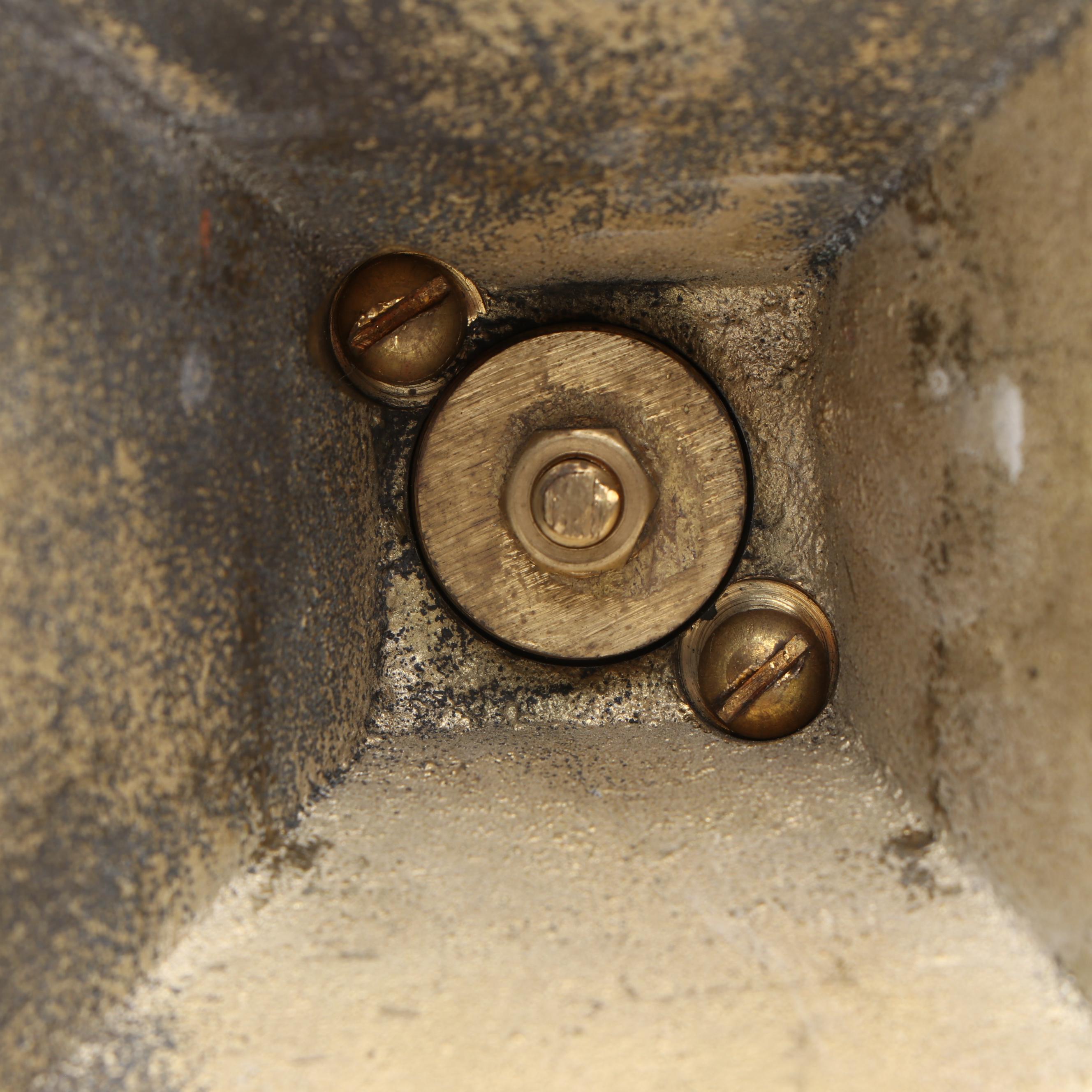 Neoclassical Style Brass Pillar Candlesticks, Mid to Late 20th Century