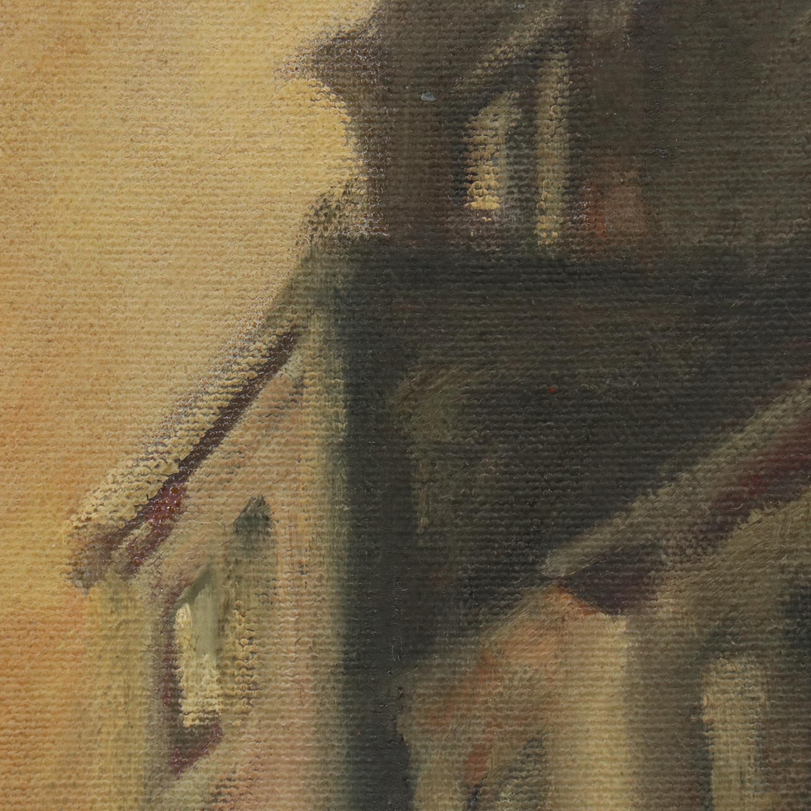 J. Miller Impressionist Style Oil Painting "Evening on the Avenue," 1952