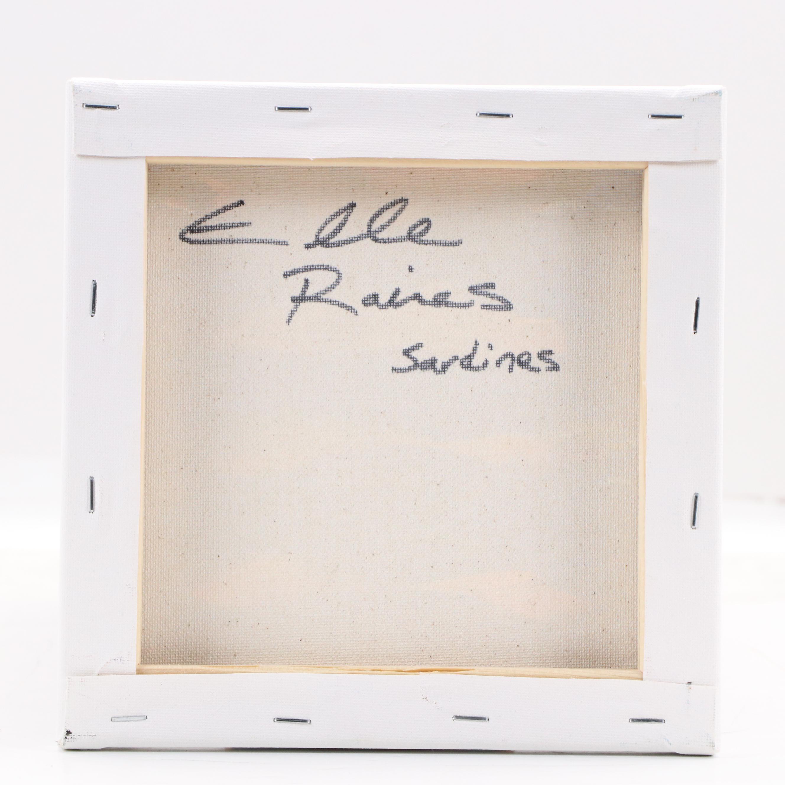 Elle Raines Stylized Acrylic Painting "Sardines," 21st Century