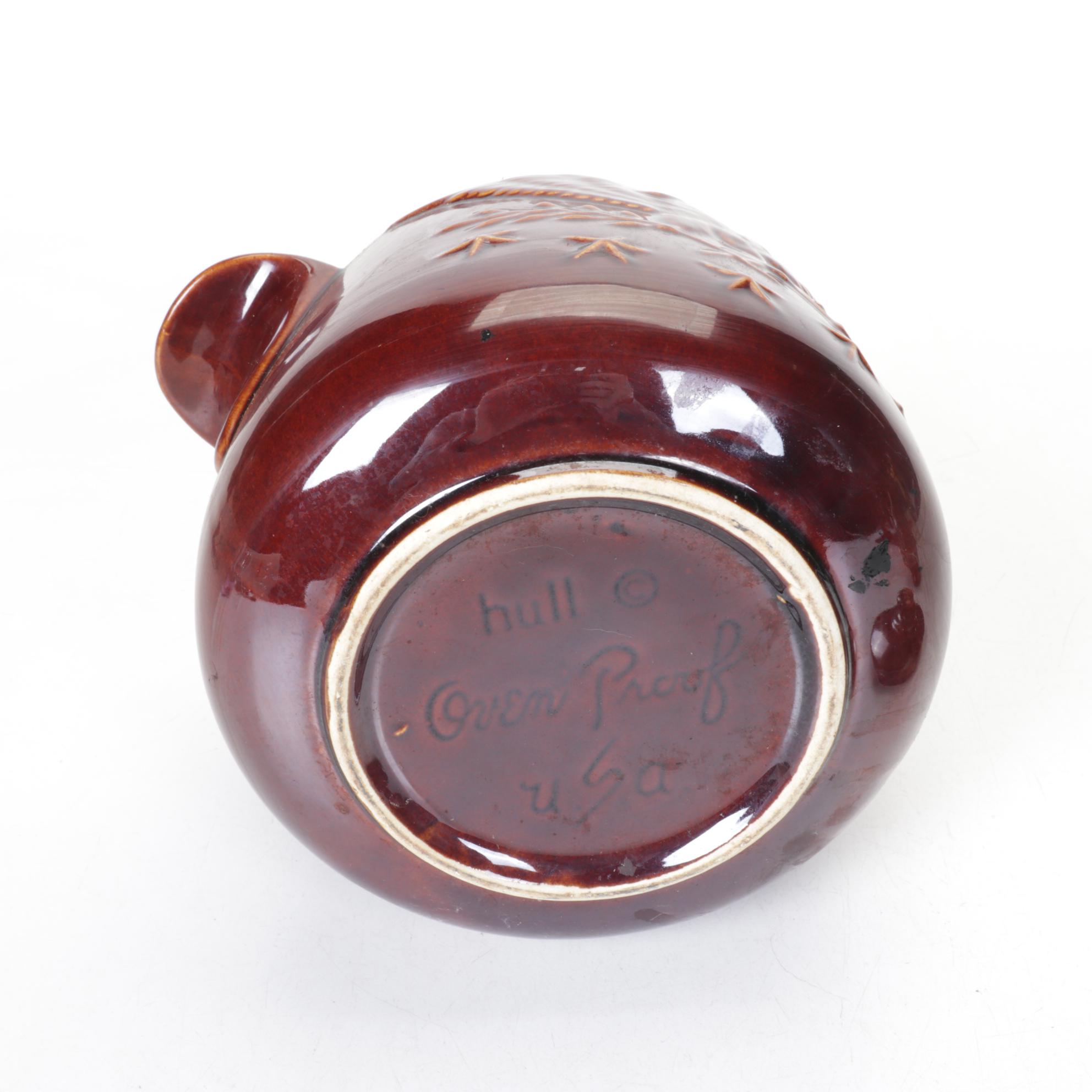 Hull Pottery Bicentennial Bean Pot with Reed & Barton Silver Plate Butter Dish