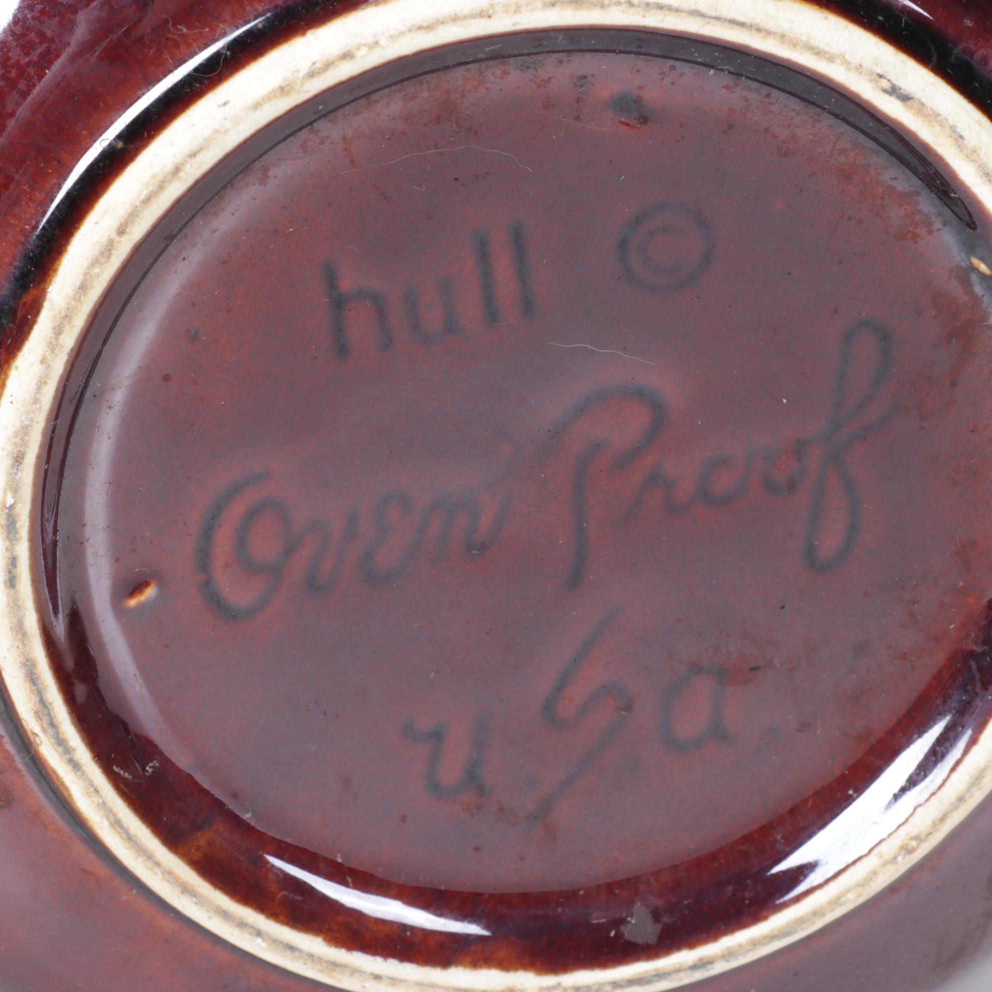 Hull Pottery Bicentennial Bean Pot with Reed & Barton Silver Plate Butter Dish