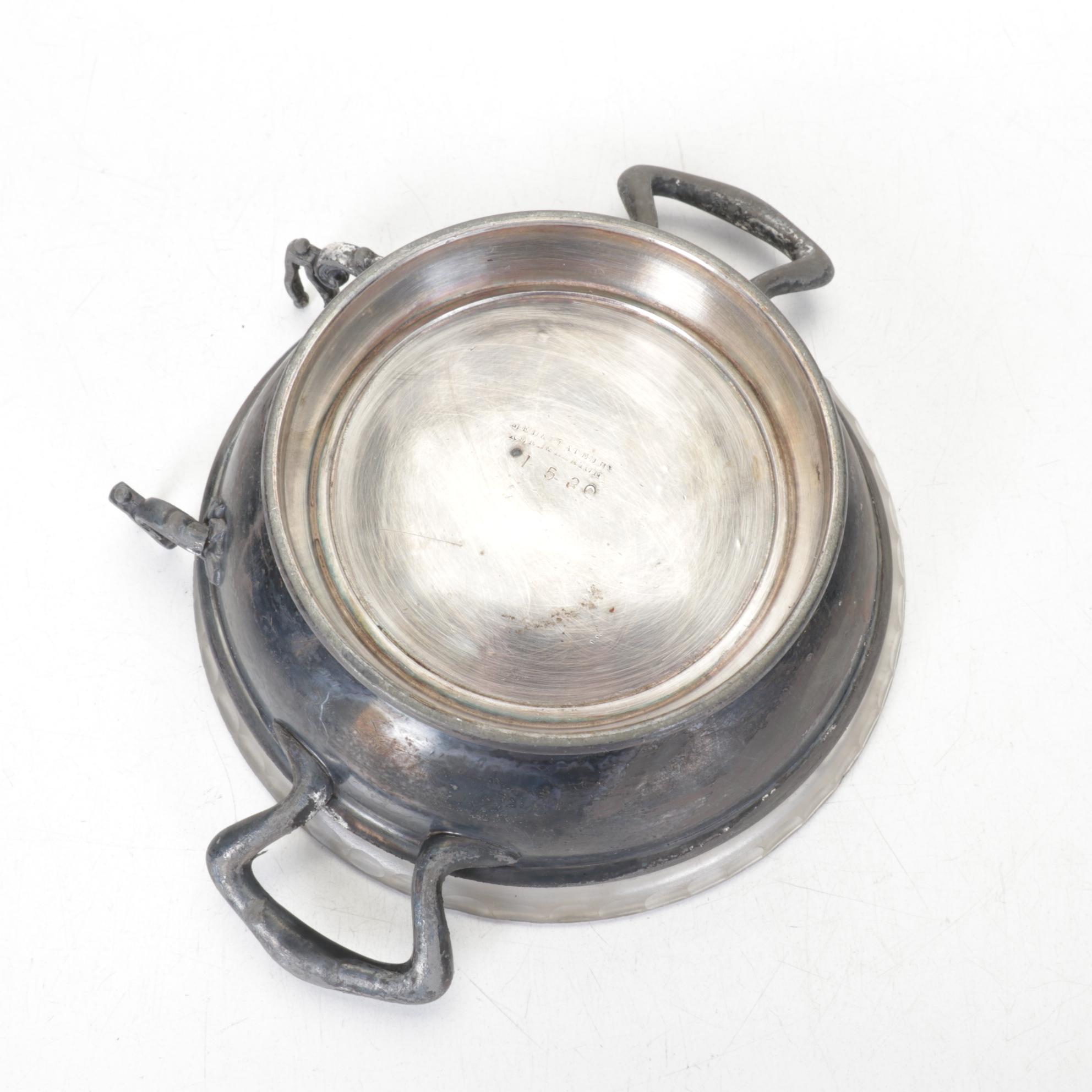 Hull Pottery Bicentennial Bean Pot with Reed & Barton Silver Plate Butter Dish