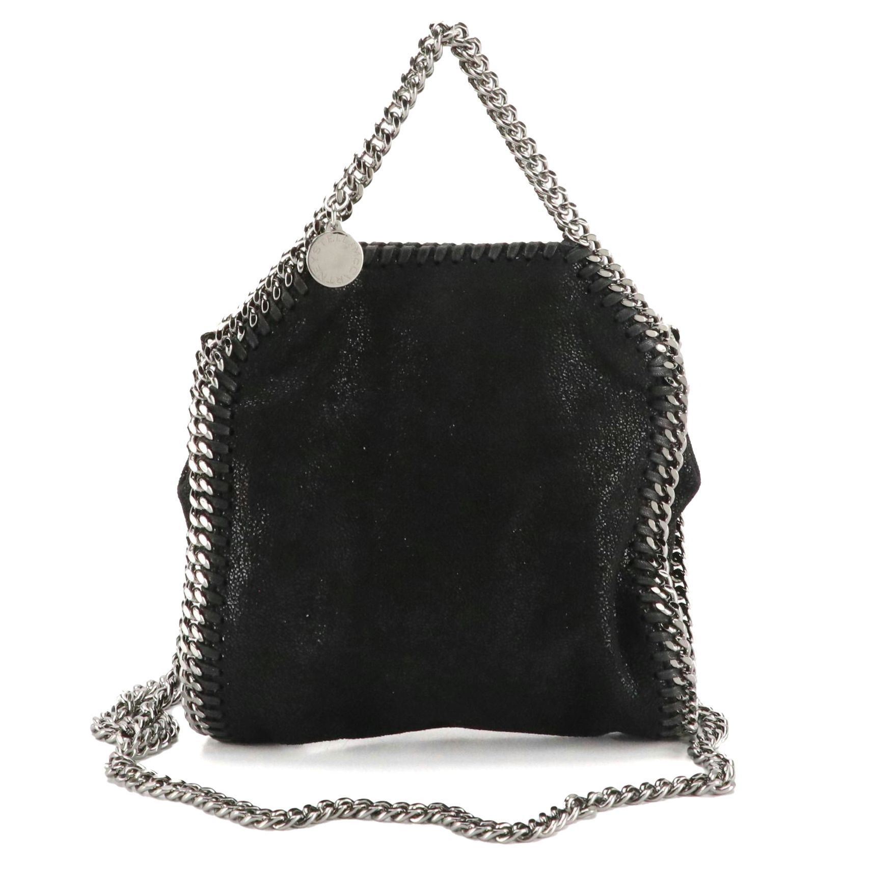 Stella McCartney Mini Falabella Chain Bag in Black Shaggy Deer Faux-Leather