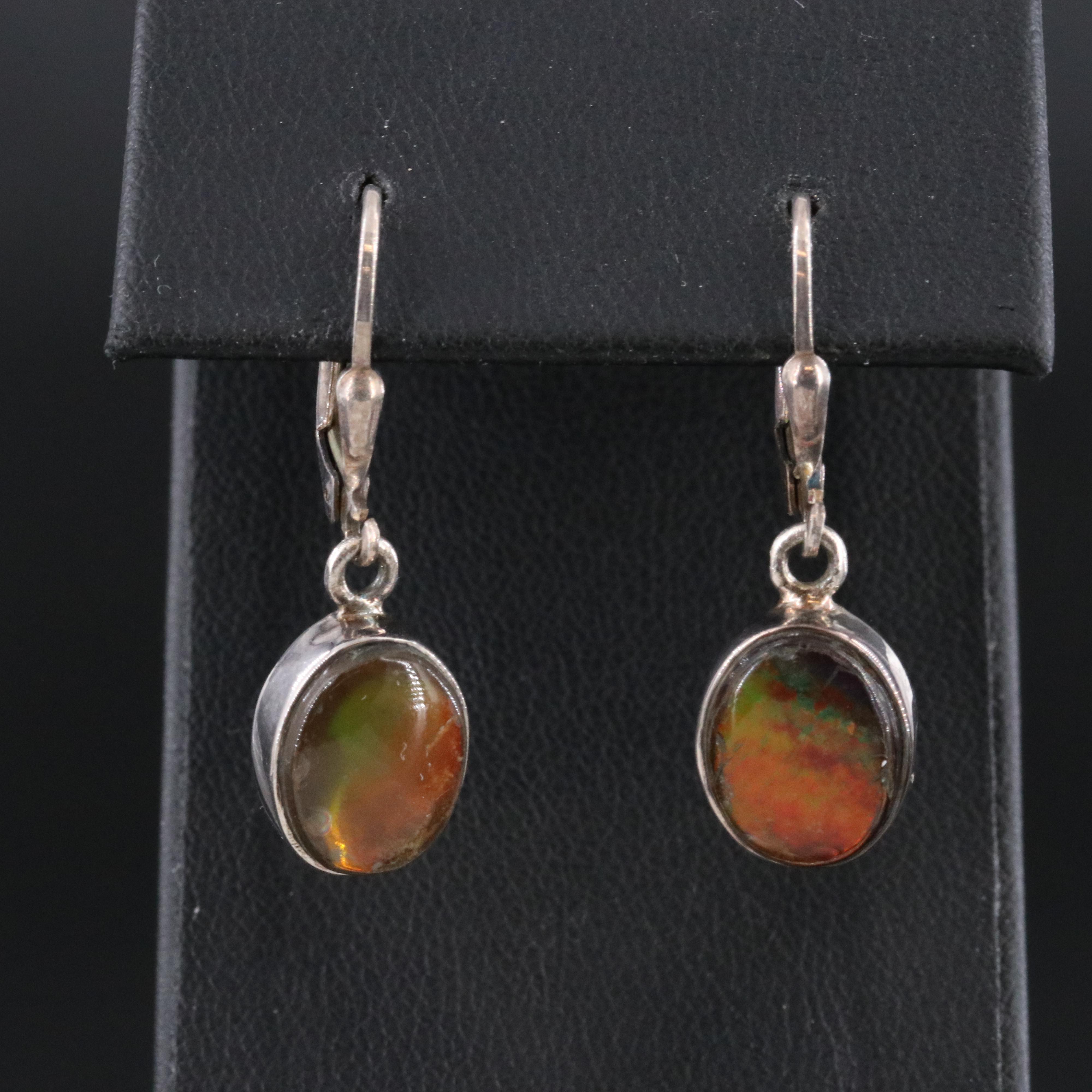 Sterling Ammolite Doublet Earrings