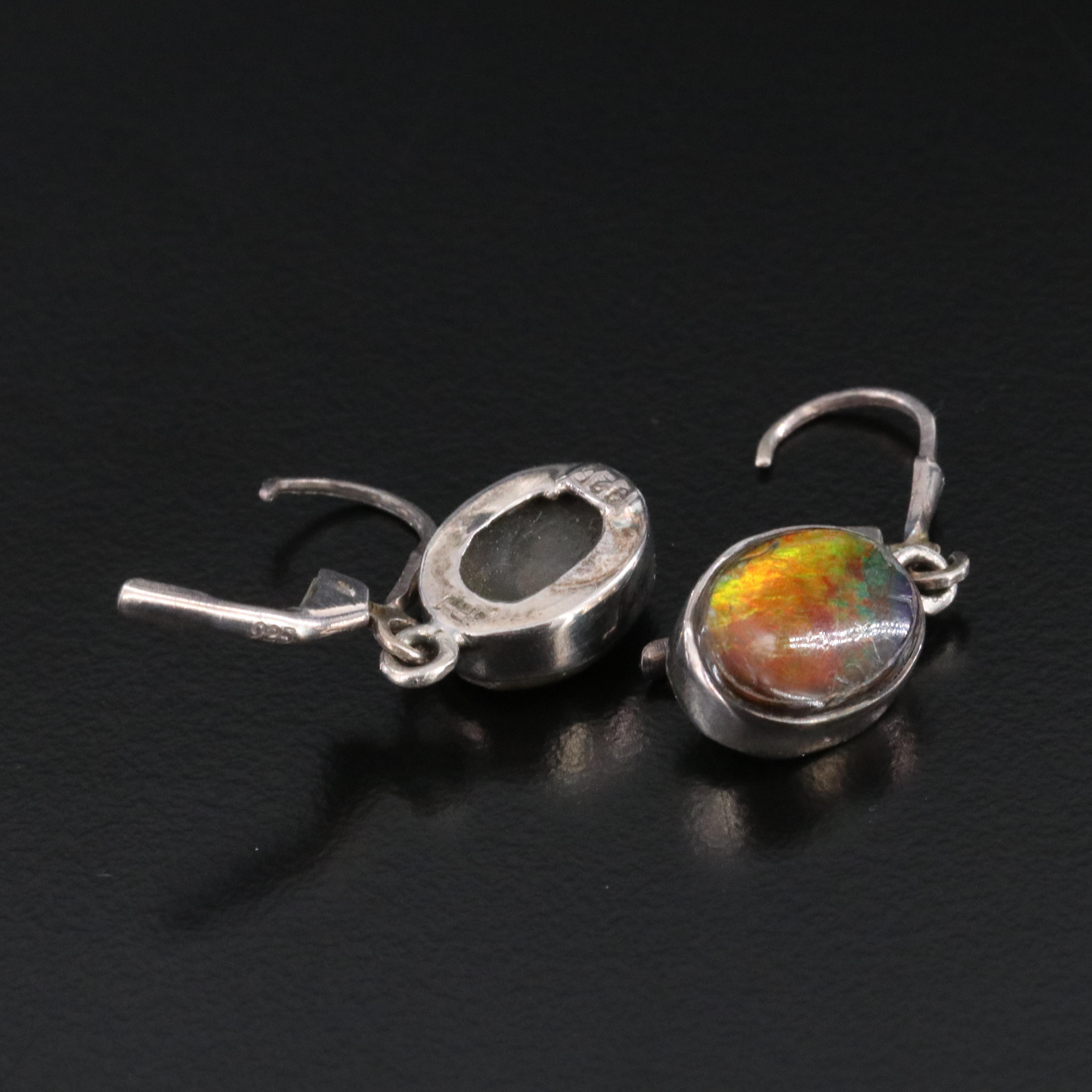 Sterling Ammolite Doublet Earrings