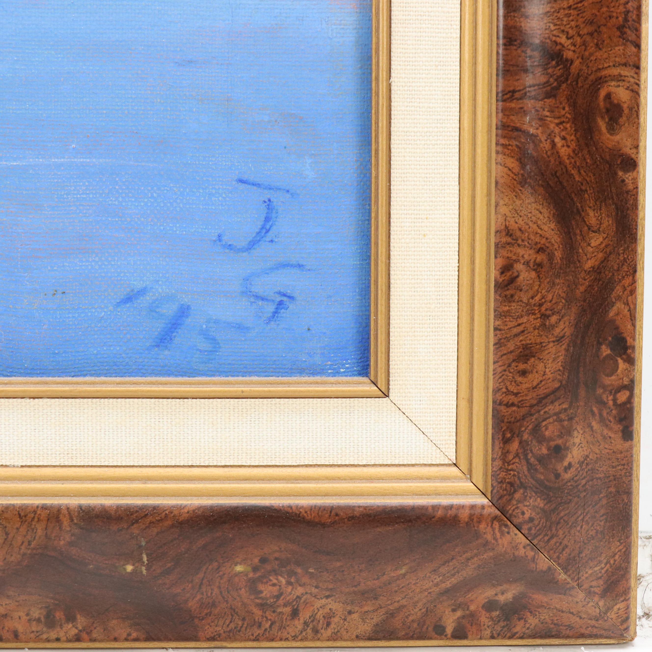 Janice Guttman Abstract Cityscape Acrylic Painting  "Class," 1995