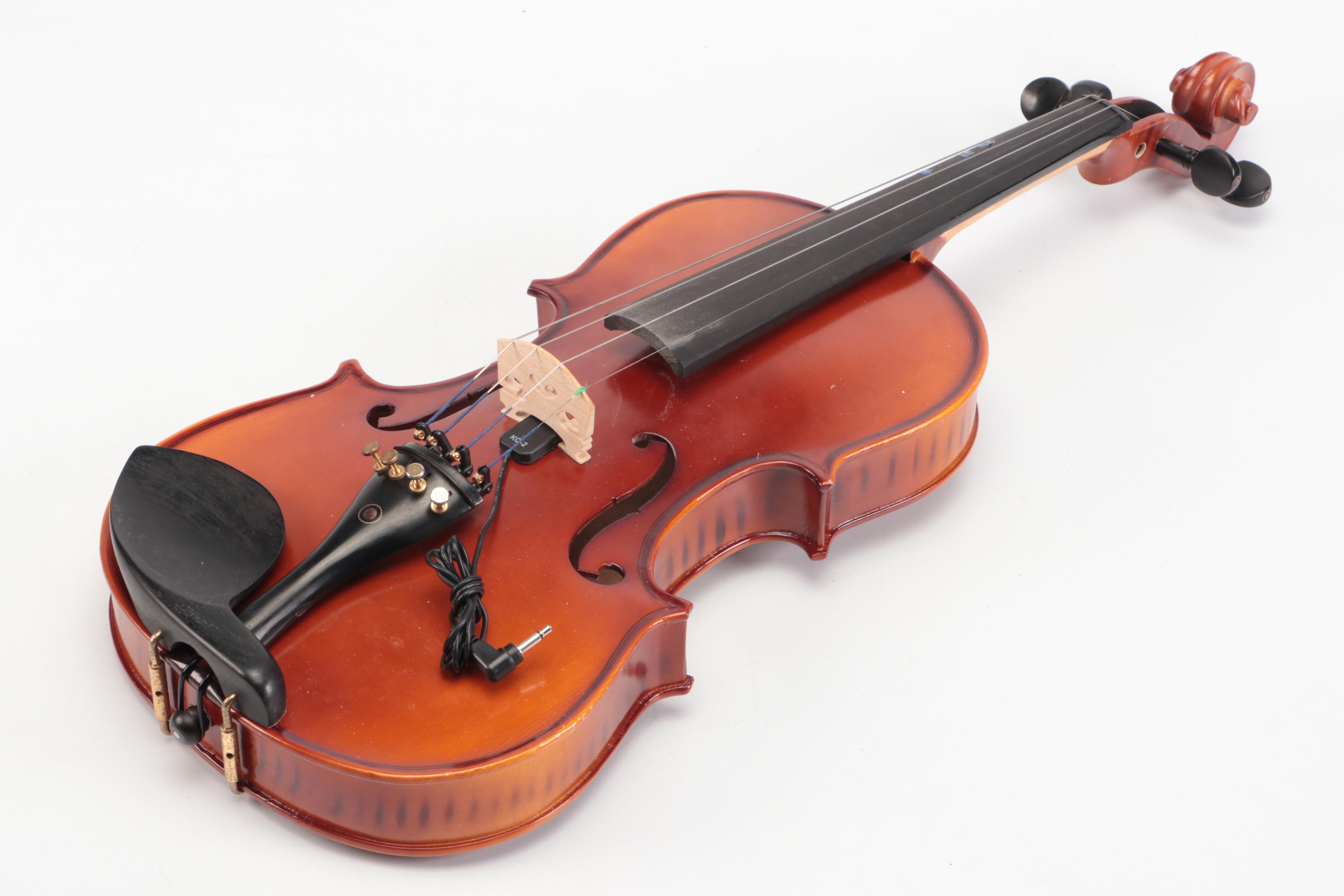 Rothenberg Violin with Pickup, Canvas Travel Case and Accessories