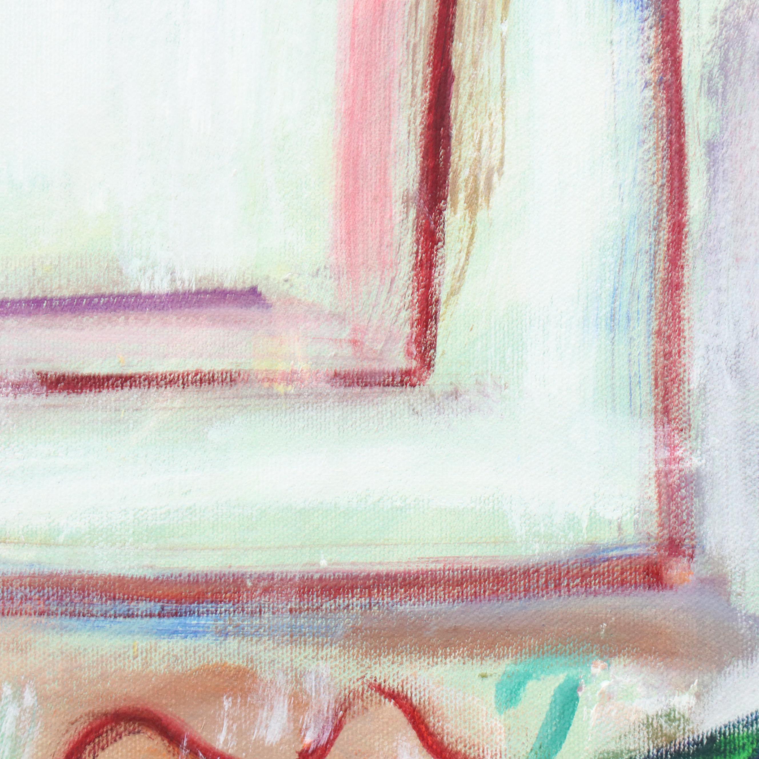 Janice Guttman Acrylic Still Life Painting with Fruit and Flowers, 2002