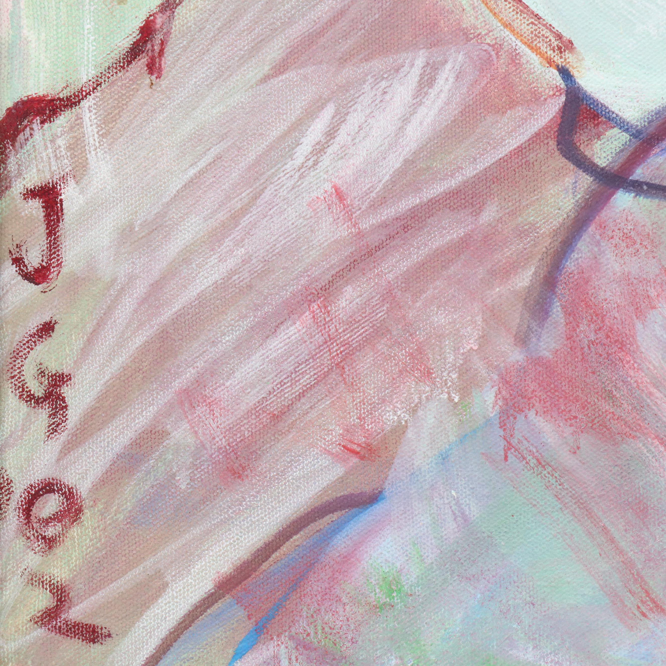 Janice Guttman Acrylic Still Life Painting with Fruit and Flowers, 2002