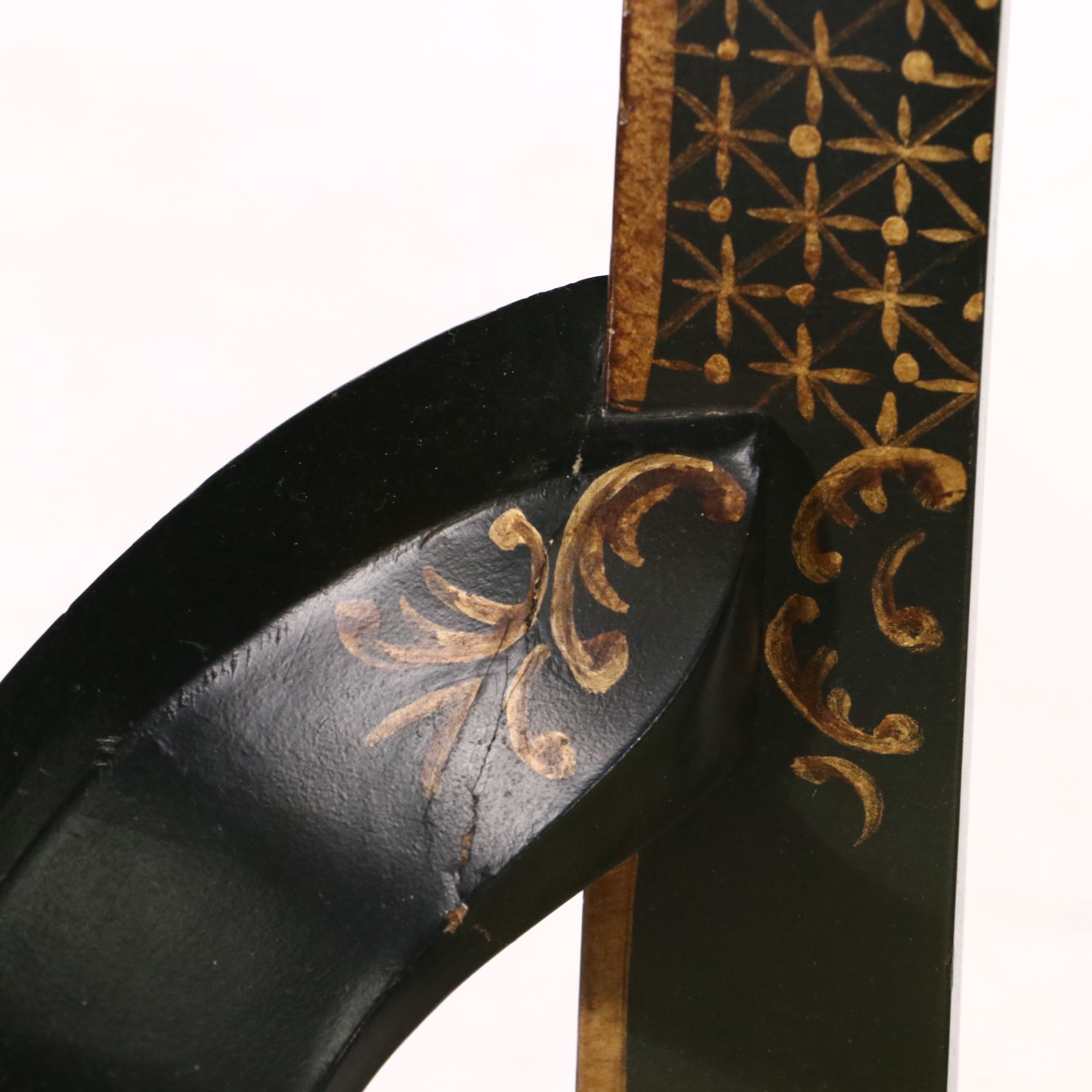 Baker Furniture Chinese Style Lacquered Wood Armchair