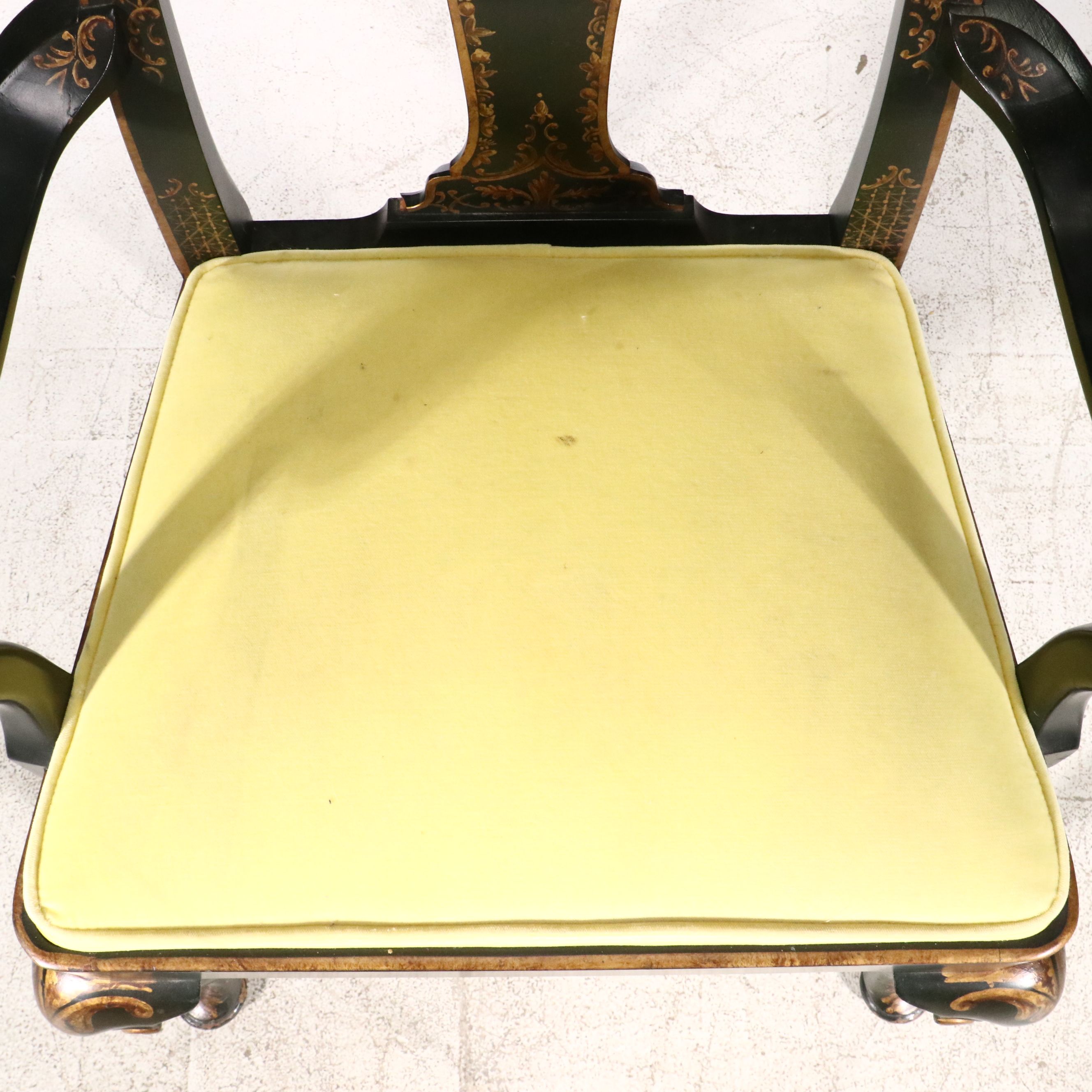 Baker Furniture Chinese Style Lacquered Wood Armchair