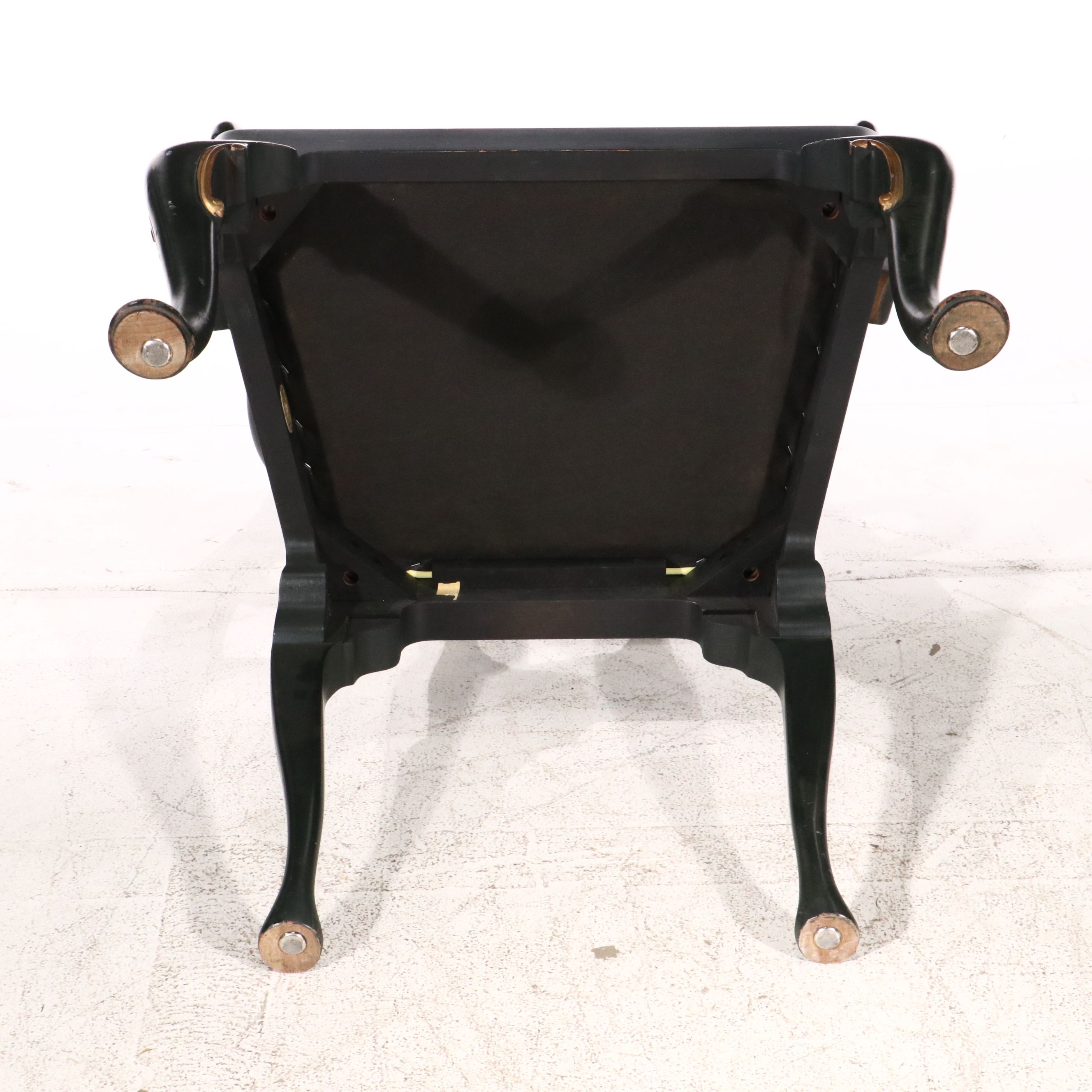 Baker Furniture Chinese Style Lacquered Wood Armchair
