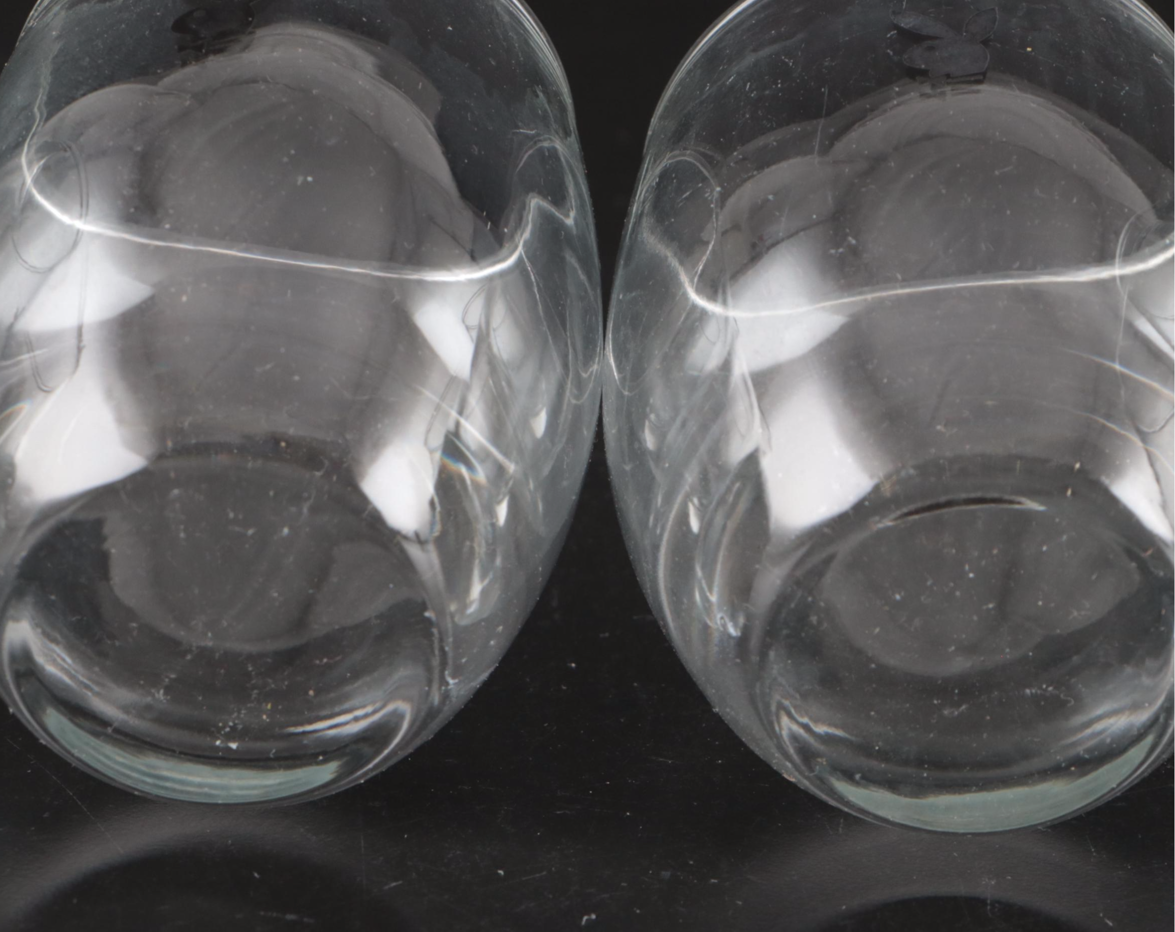 Playboy Bunny Glass Highball and Whiskey Glasses