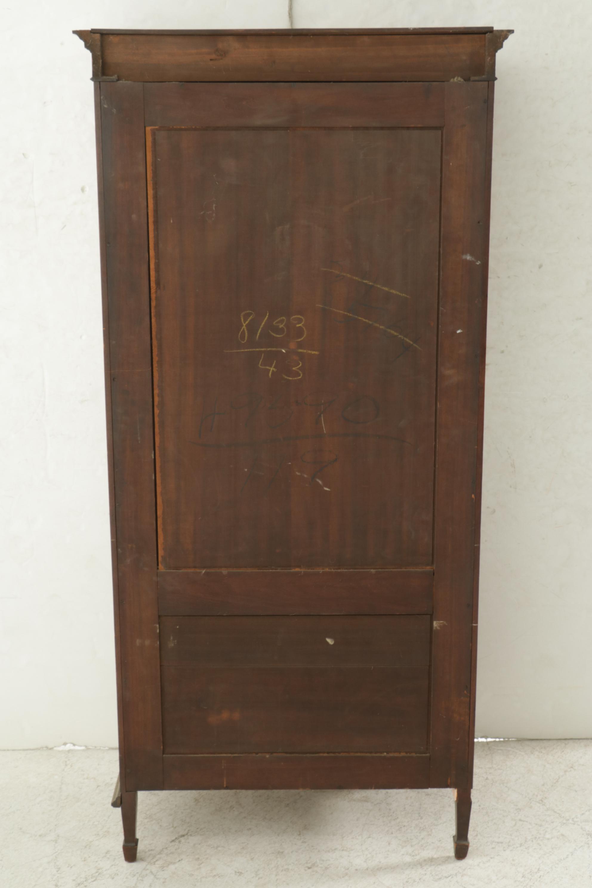 Edwardian Flame Mahogany Mirrored Display Case, Early 20th Century