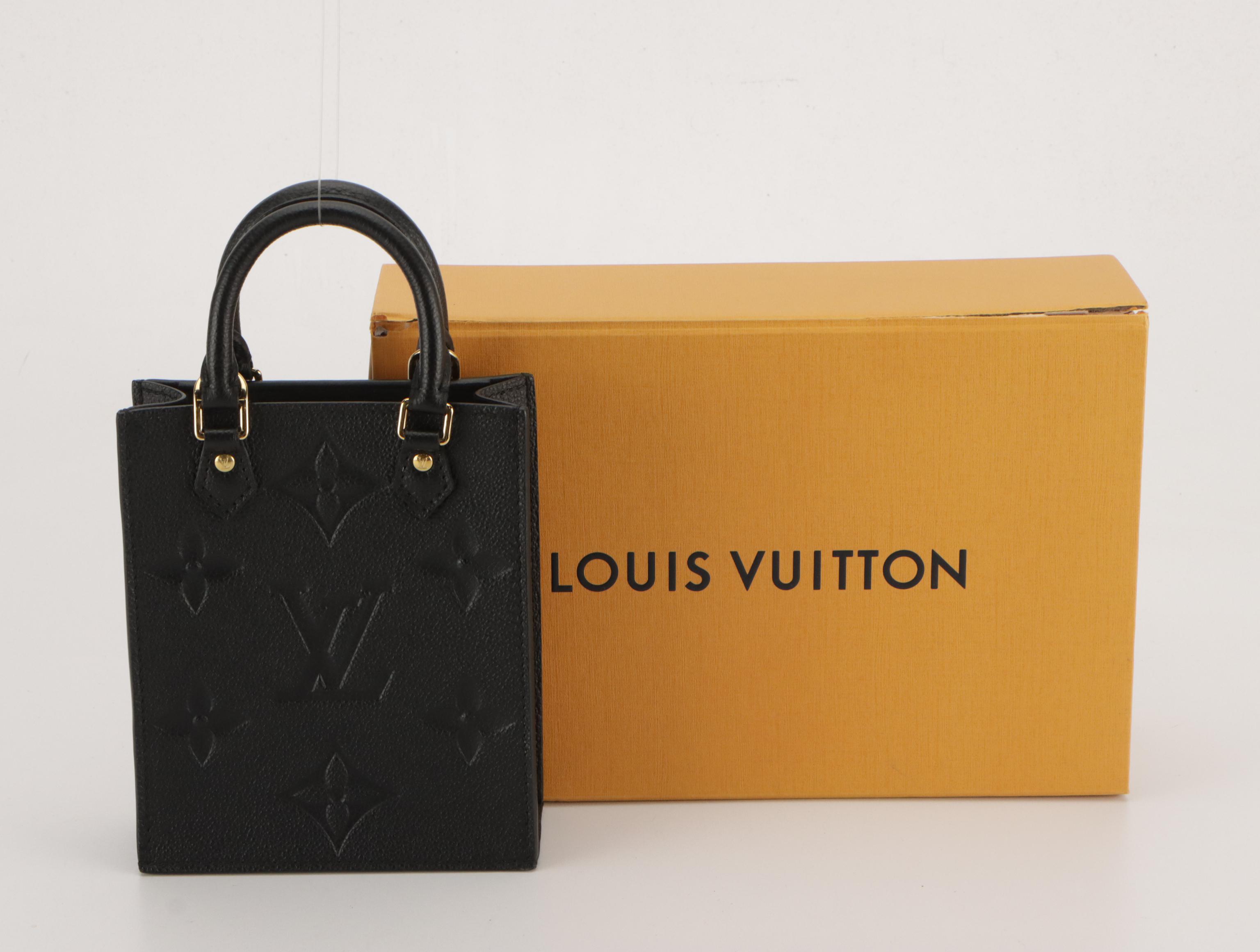 Louis Vuitton Petit Sac Plat Two-Way Bag in Black Monogram Empreinte, With Box