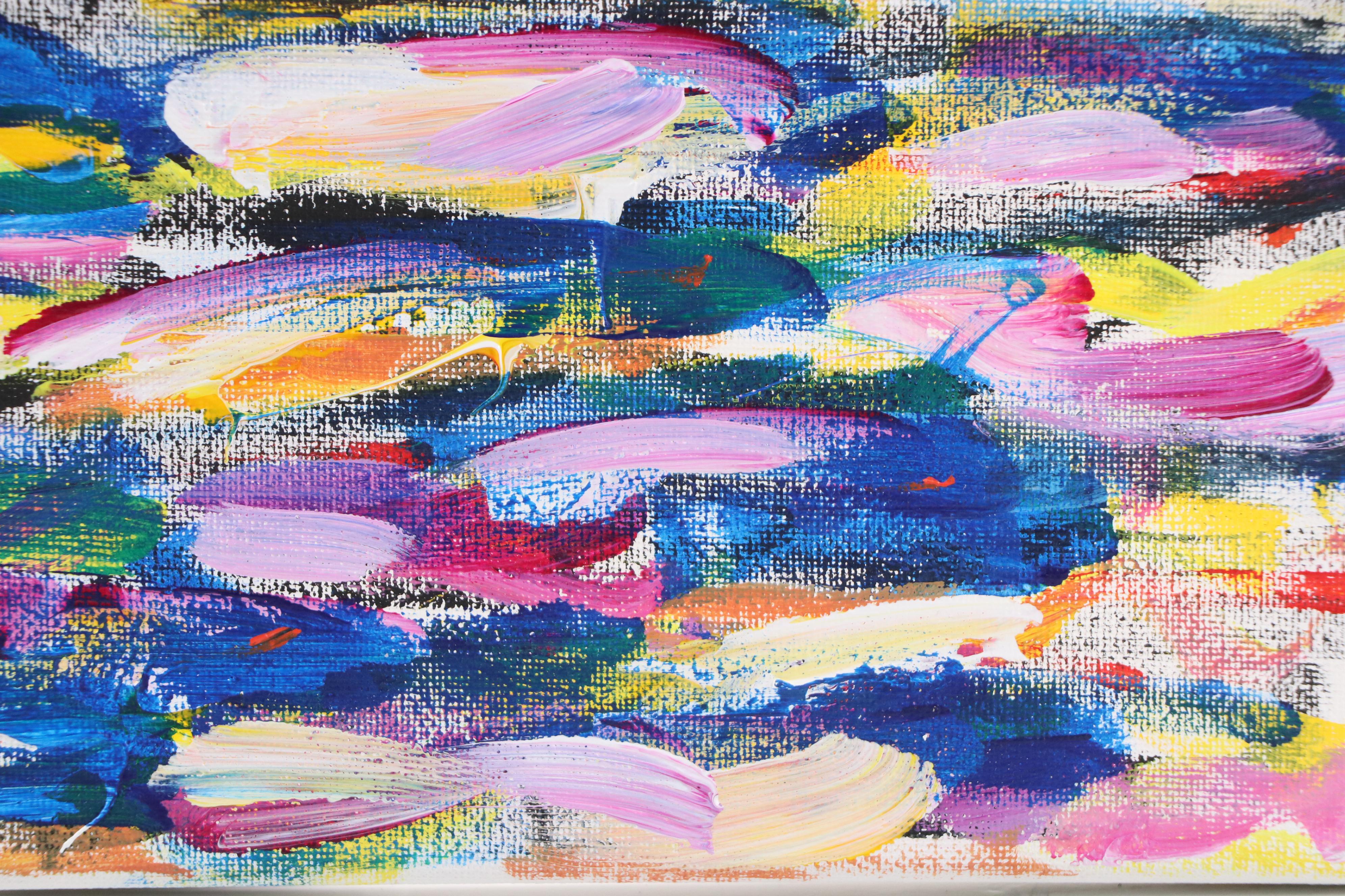 Elle Raines Stylized Acrylic Painting "School of Sardines #3," 21st Century