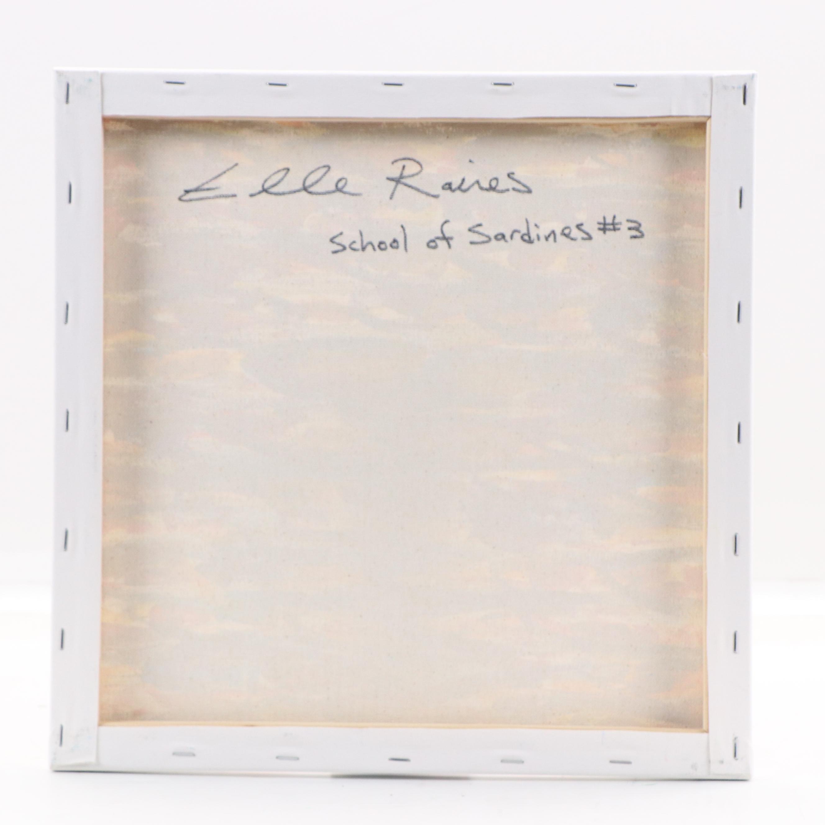 Elle Raines Stylized Acrylic Painting "School of Sardines #3," 21st Century