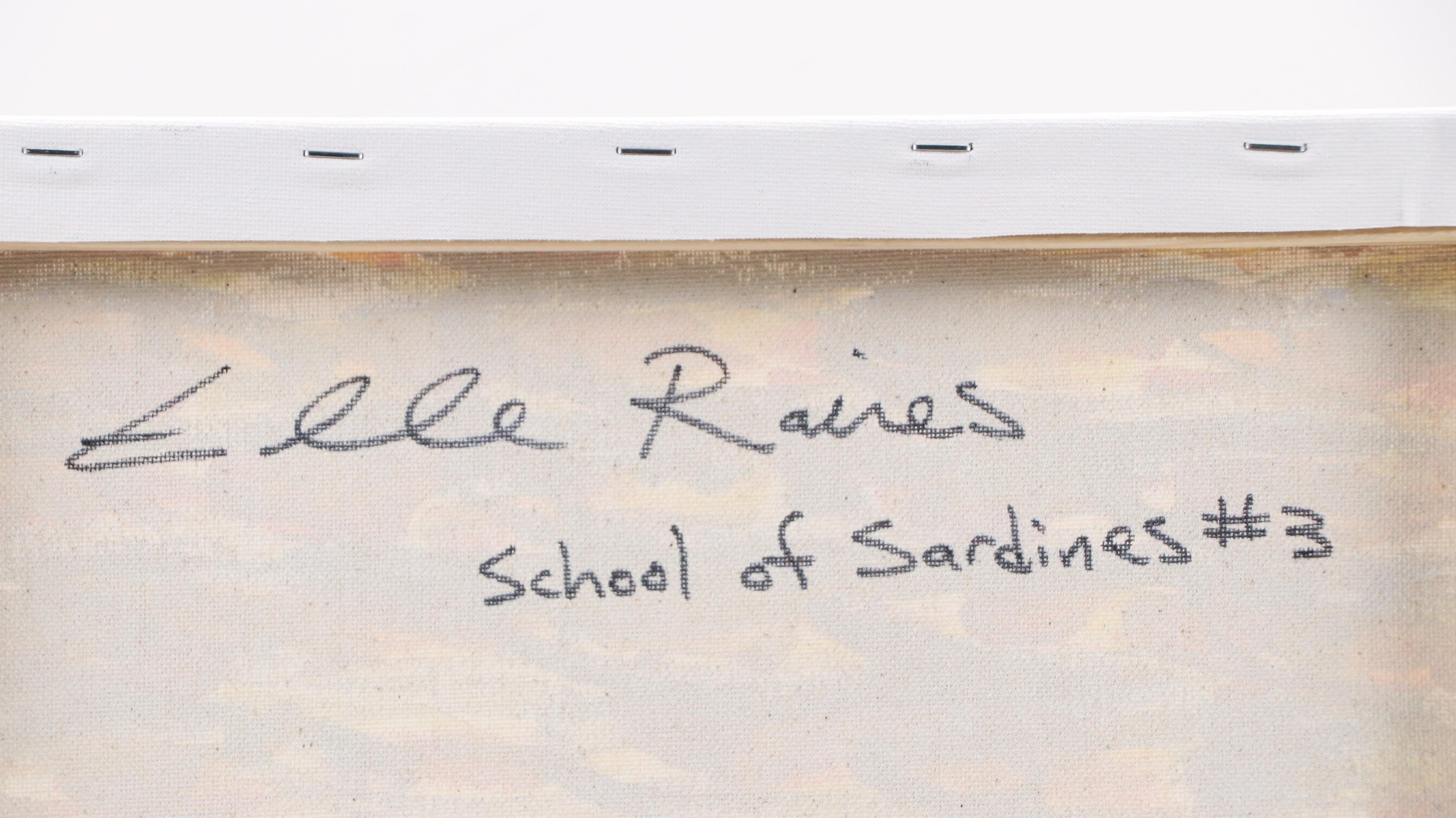 Elle Raines Stylized Acrylic Painting "School of Sardines #3," 21st Century