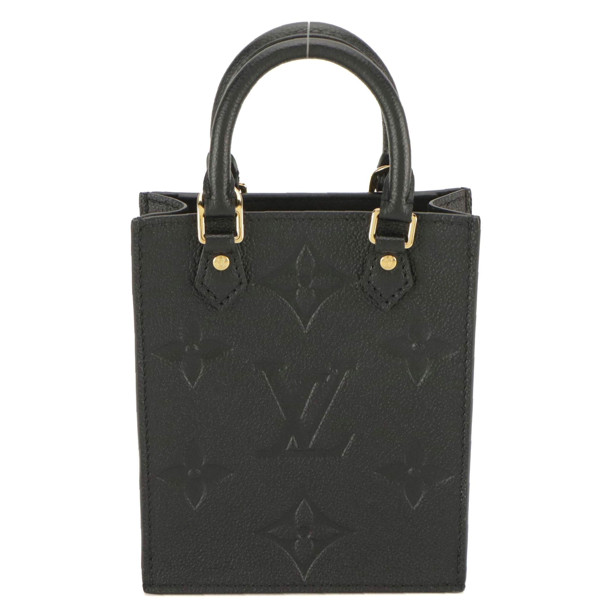 Louis Vuitton Petit Sac Plat Two-Way Bag in Black Monogram Empreinte, With Box