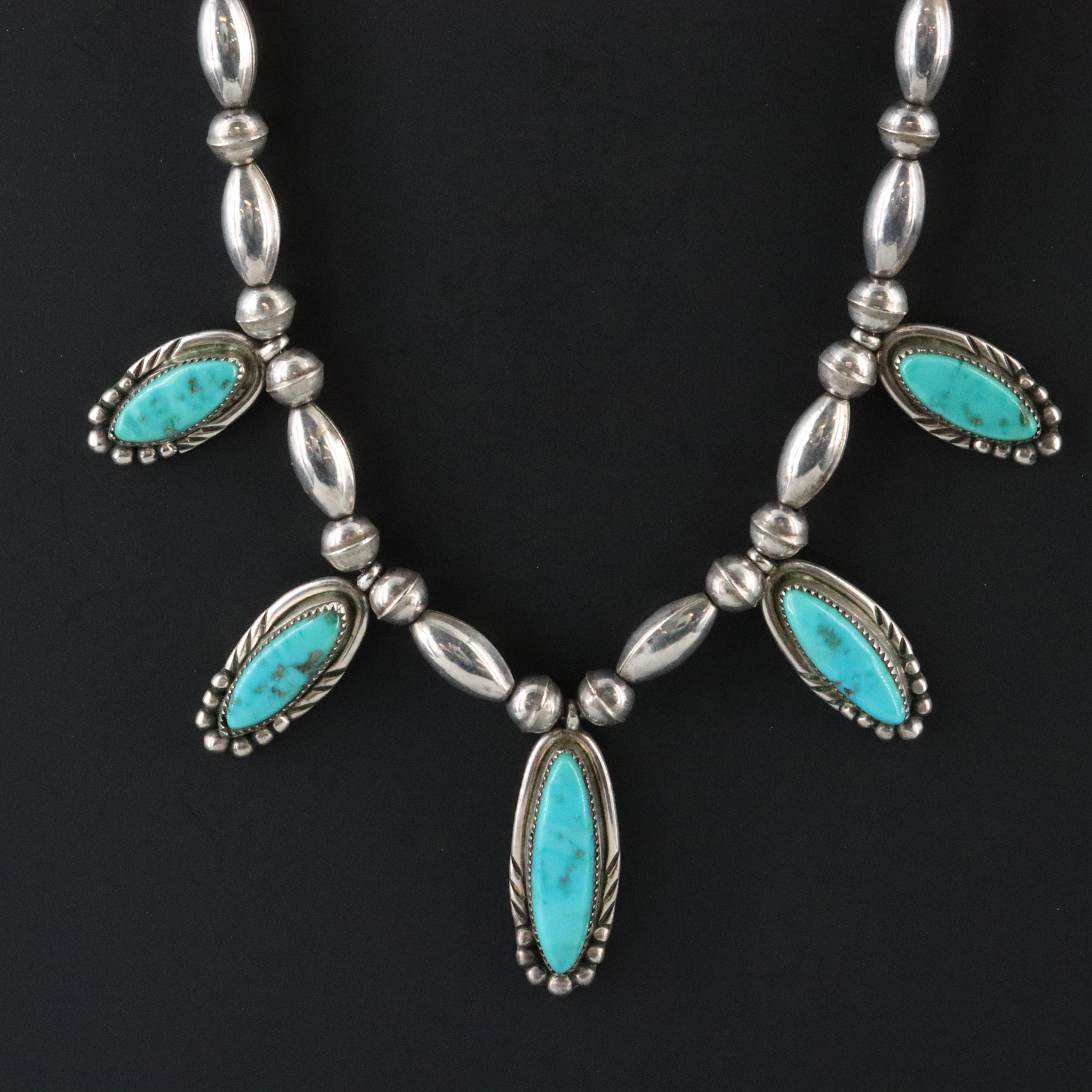 Southwestern Sterling Turquoise Necklace