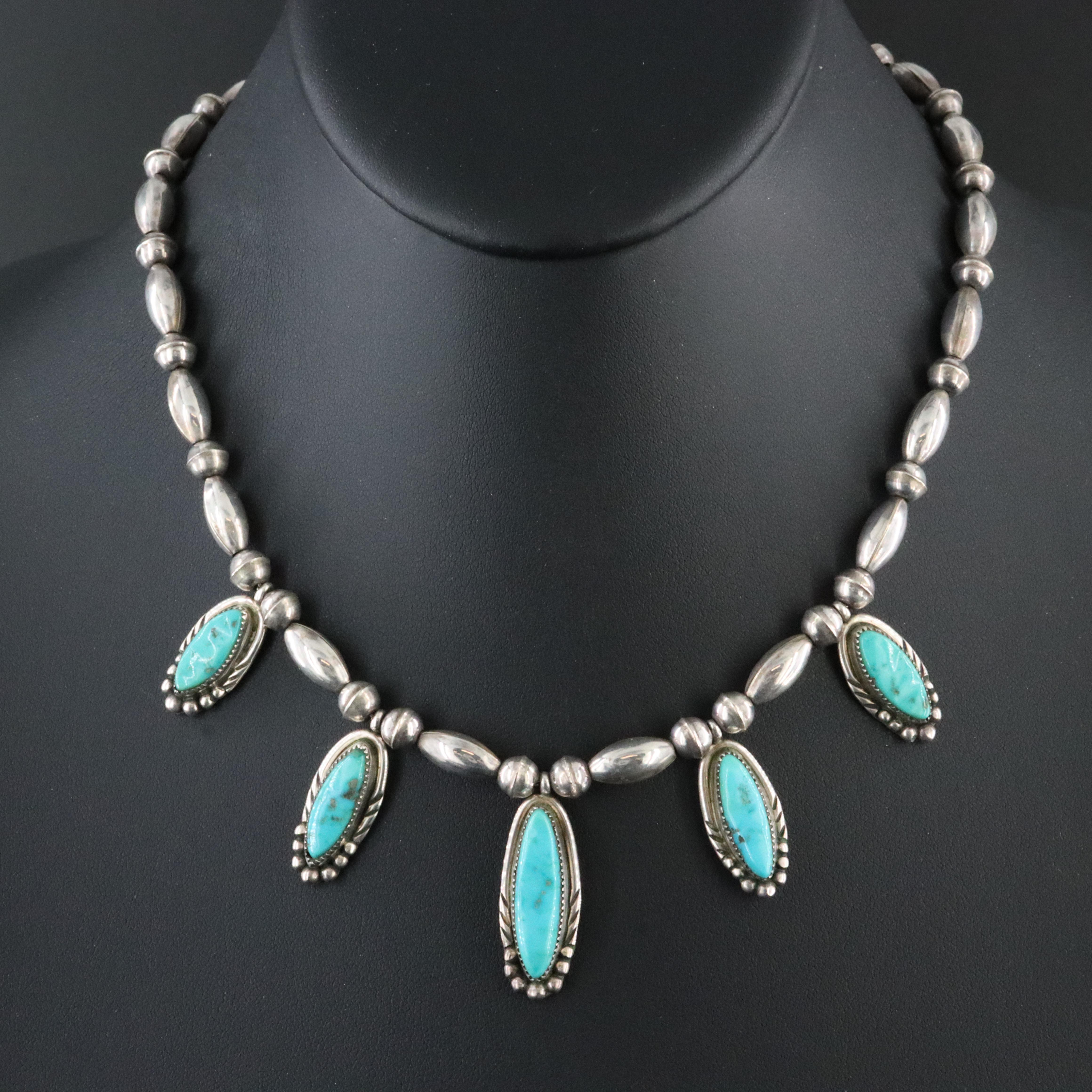 Southwestern Sterling Turquoise Necklace