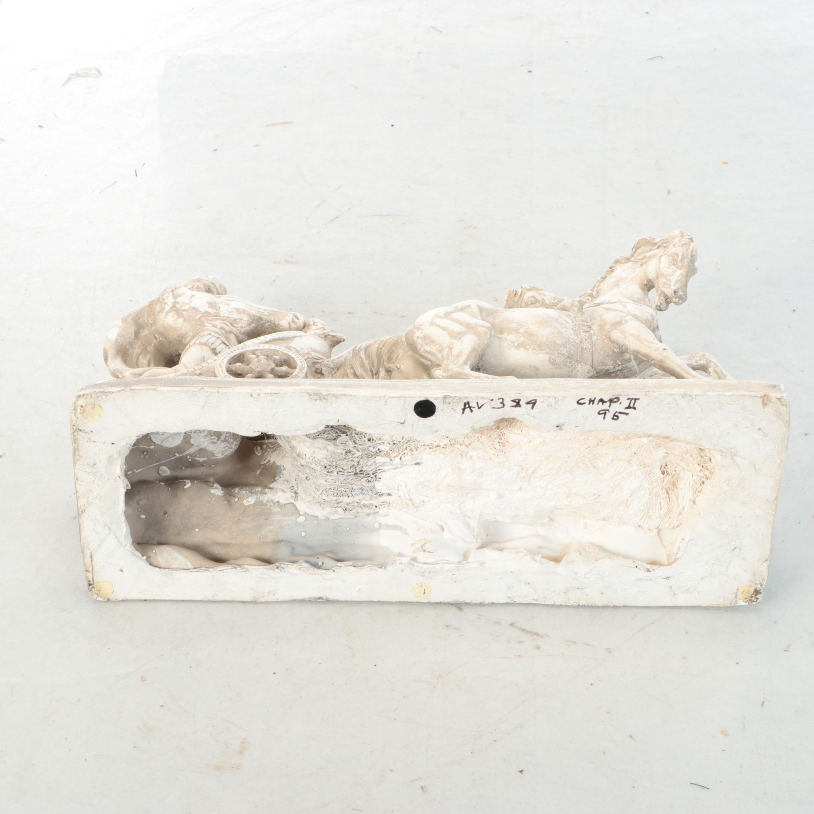 Greco-Roman Style Cast Plaster Chariot Racer Figurine