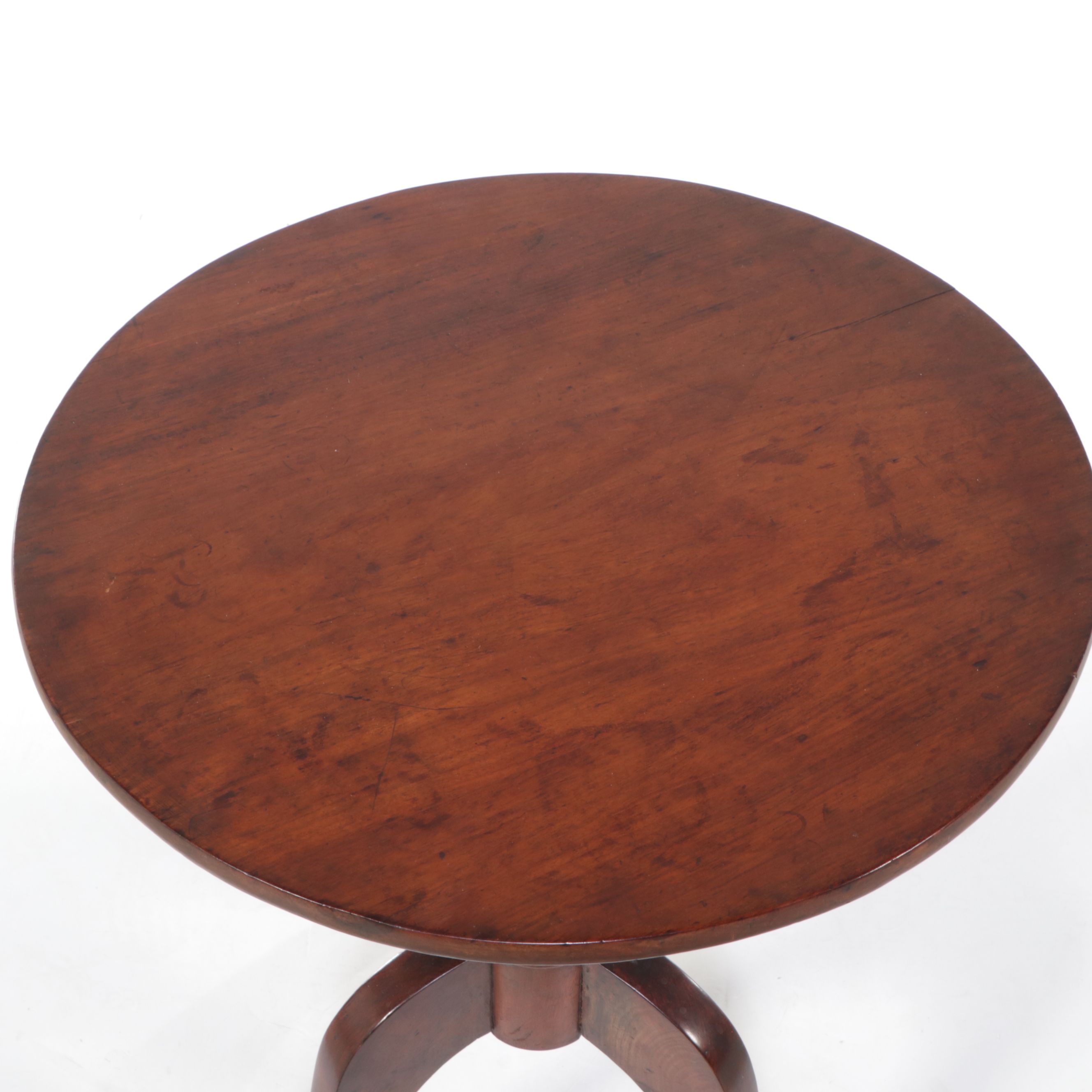 Mahogany Tilt-Top Table with Victorian Needlepoint Upholstered Side Chair