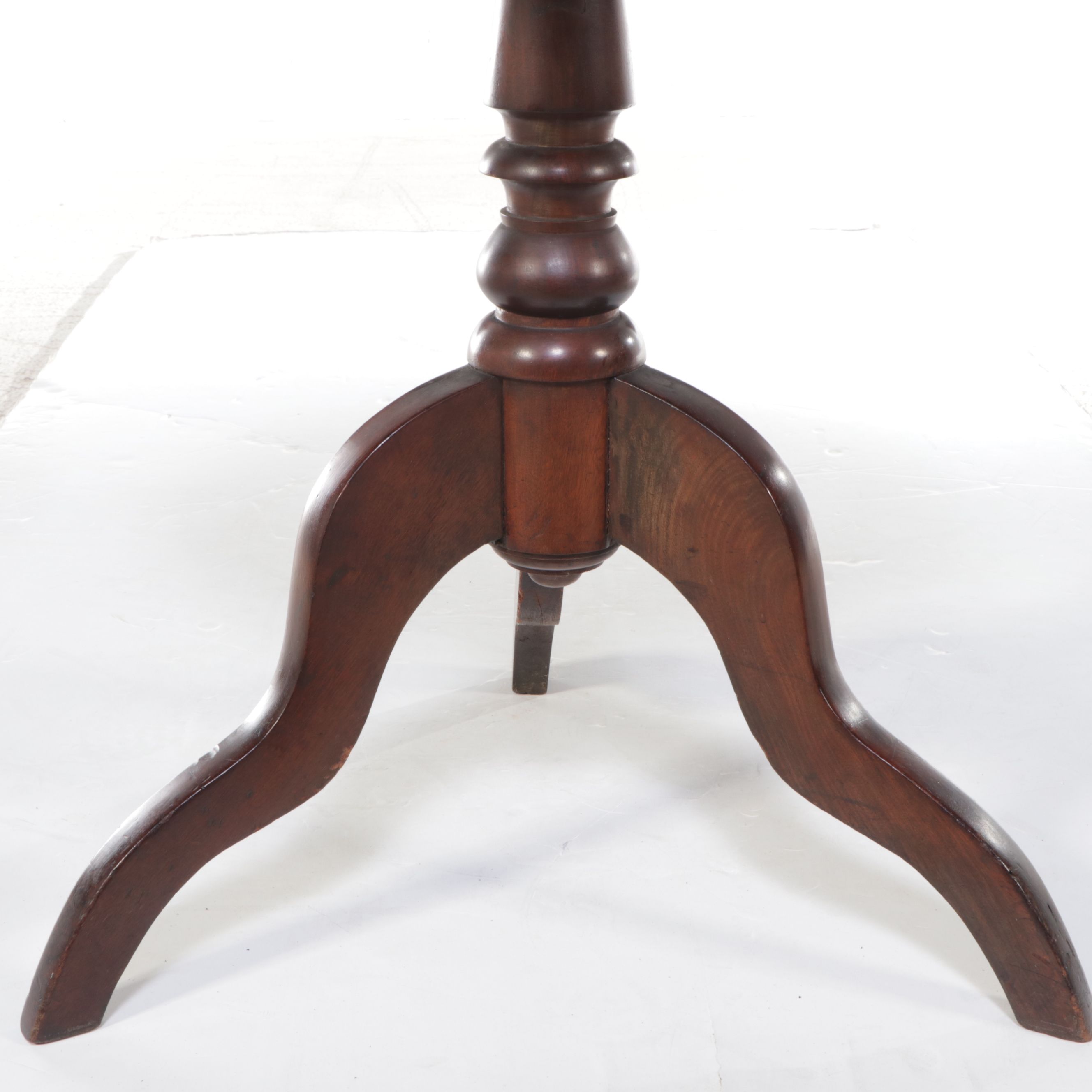 Mahogany Tilt-Top Table with Victorian Needlepoint Upholstered Side Chair