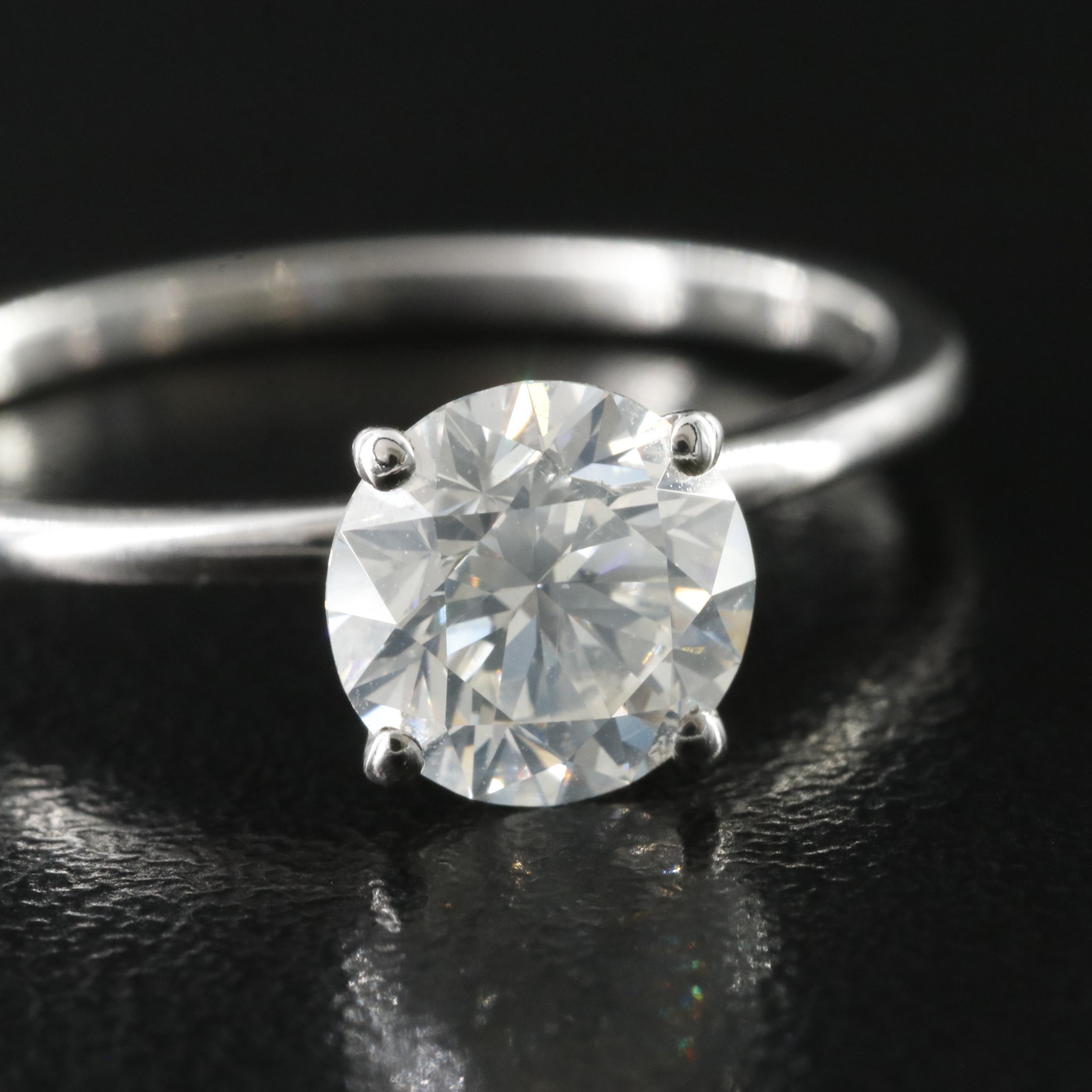 14K 1.51 CT Diamond Solitaire Ring with IGI Report