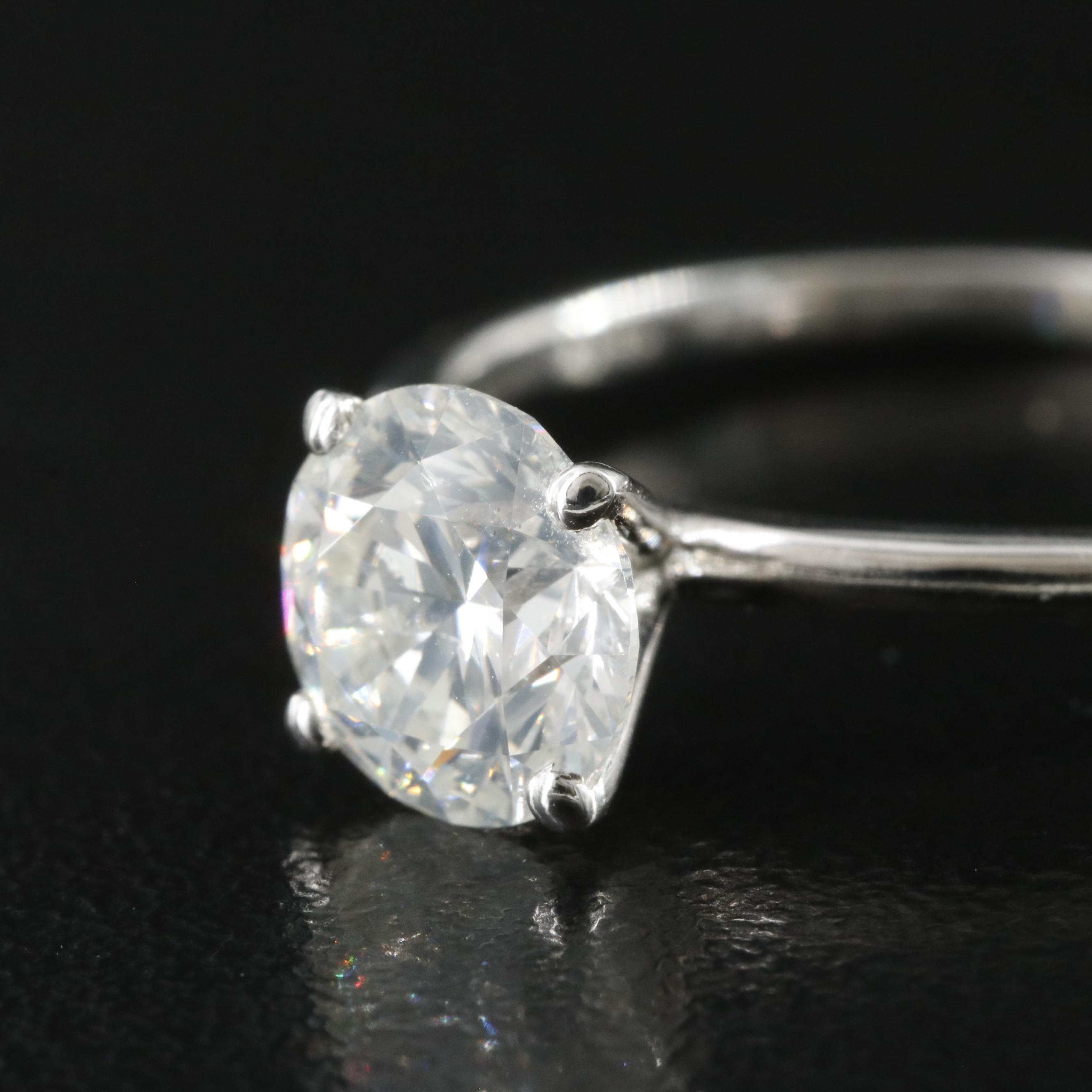 14K 1.51 CT Diamond Solitaire Ring with IGI Report