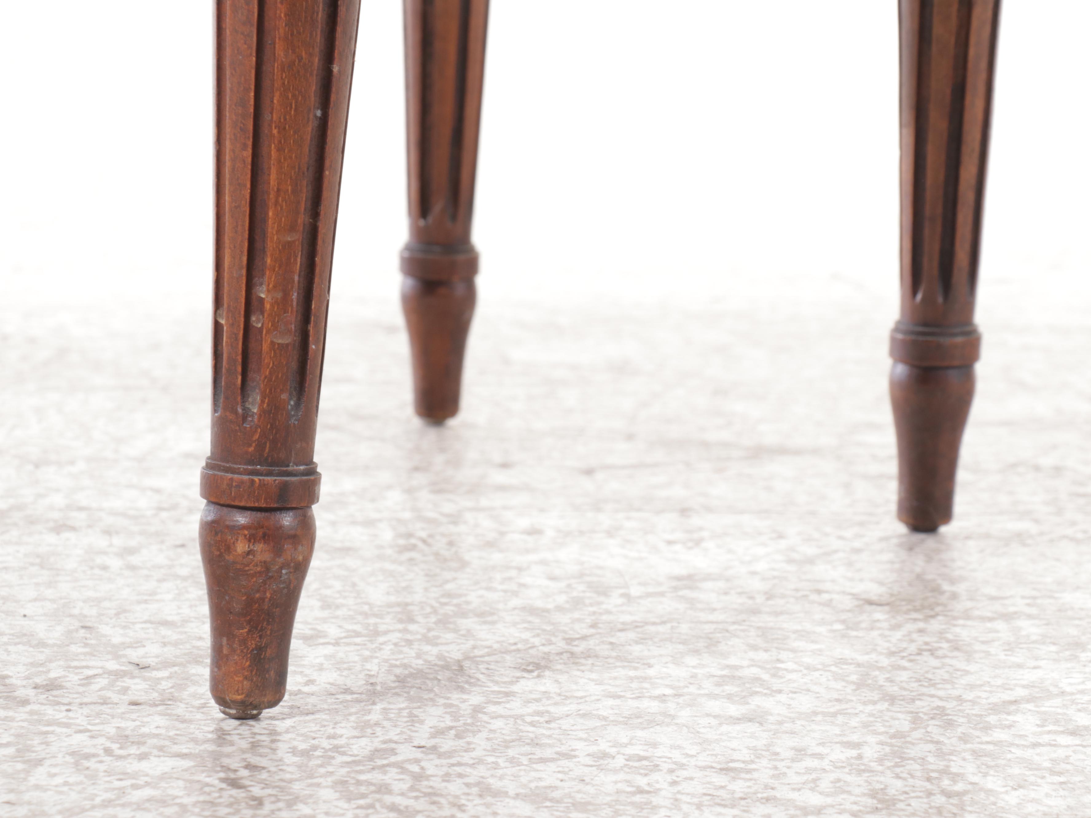 Sheraton Style Carved Walnut Armchair with Floral Needlepoint Upholstery