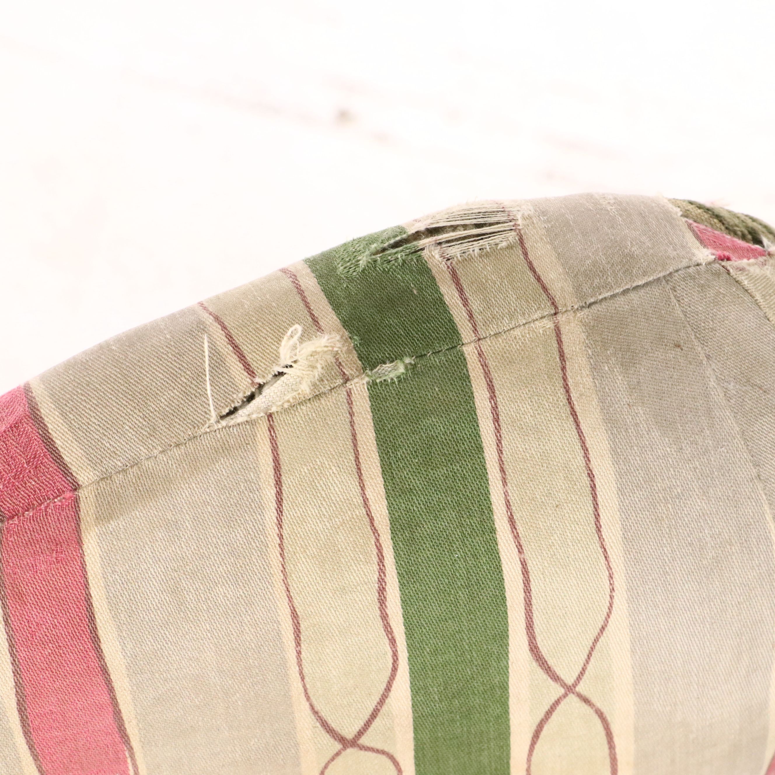 French Provincial Style Slip Covered and Upholstered Mahogany Armchair