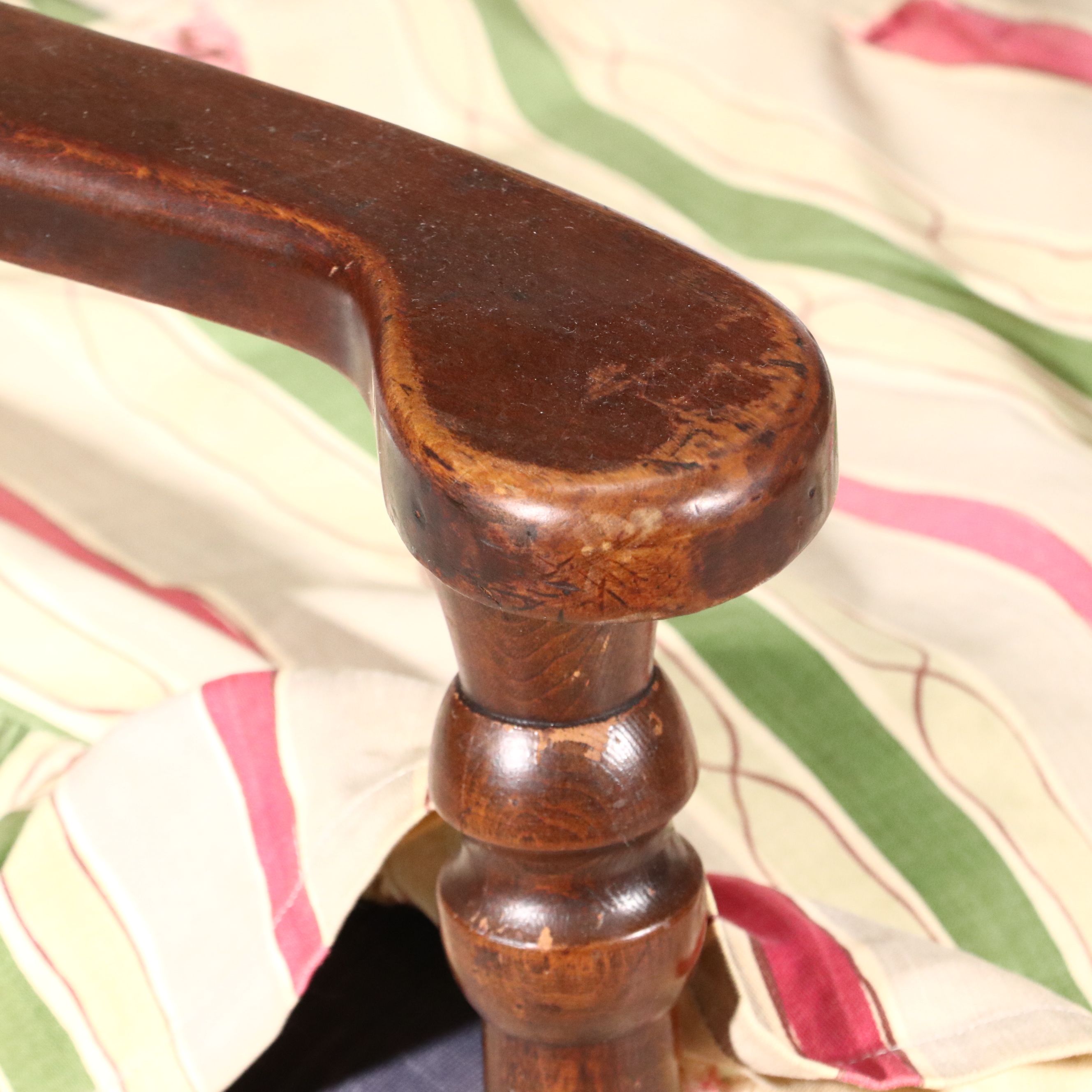 French Provincial Style Slip Covered and Upholstered Mahogany Armchair