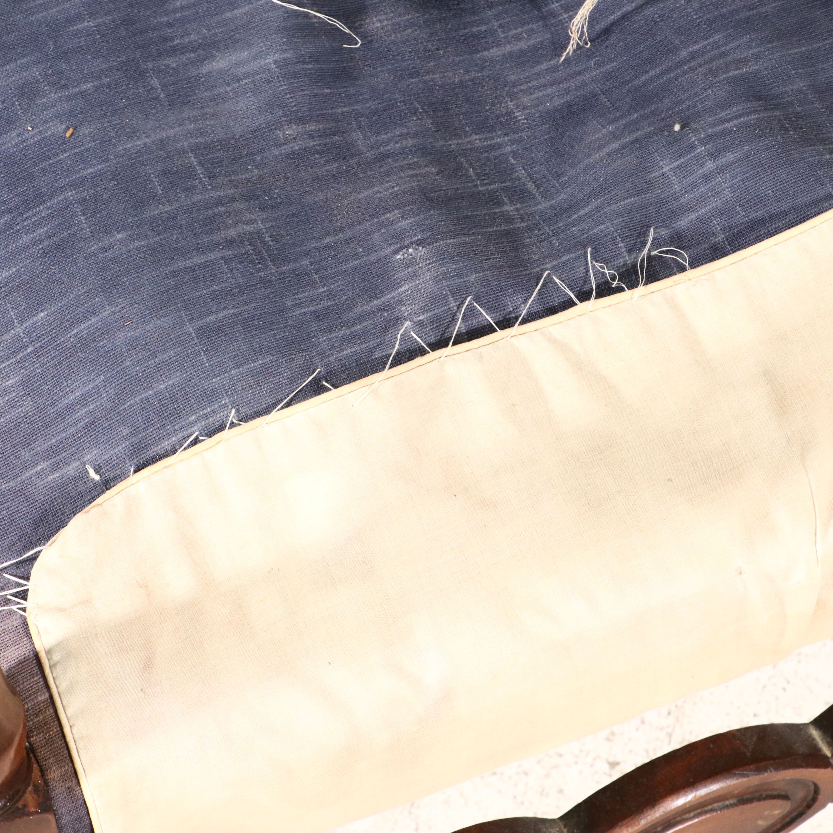 French Provincial Style Slip Covered and Upholstered Mahogany Armchair