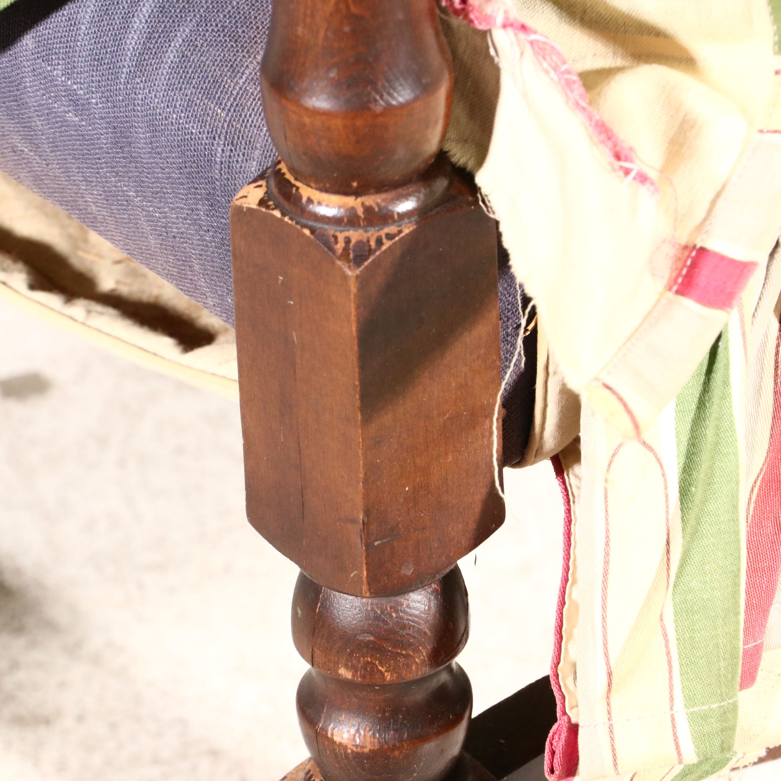 French Provincial Style Slip Covered and Upholstered Mahogany Armchair