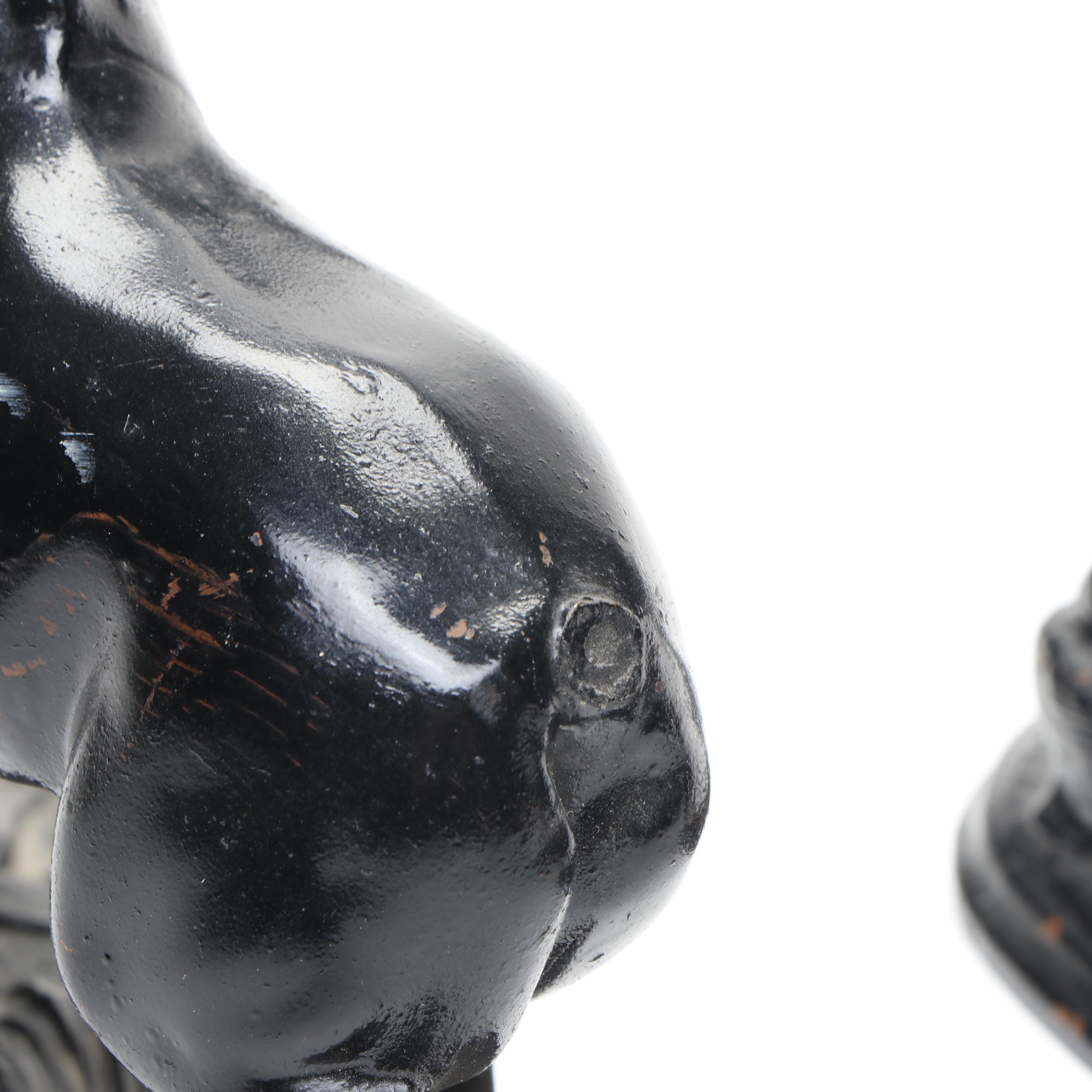 Pair of Jennings Brothers Painted Copper Horse Figurines, Early 20th Century