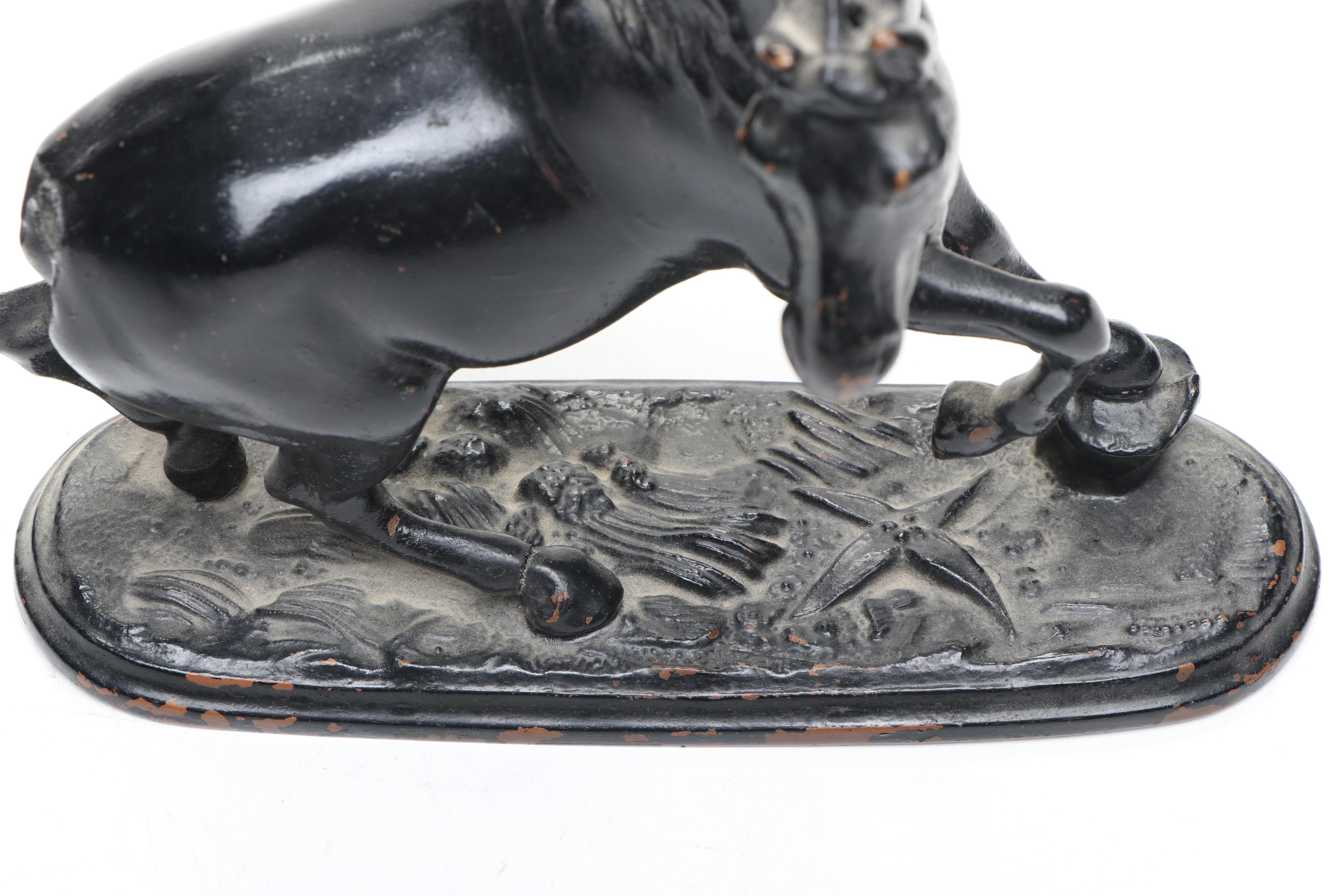 Pair of Jennings Brothers Painted Copper Horse Figurines, Early 20th Century