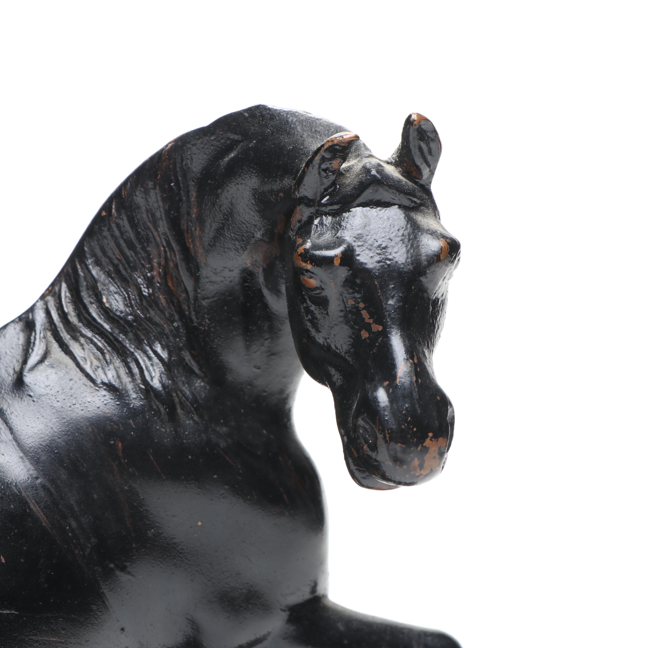 Pair of Jennings Brothers Painted Copper Horse Figurines, Early 20th Century