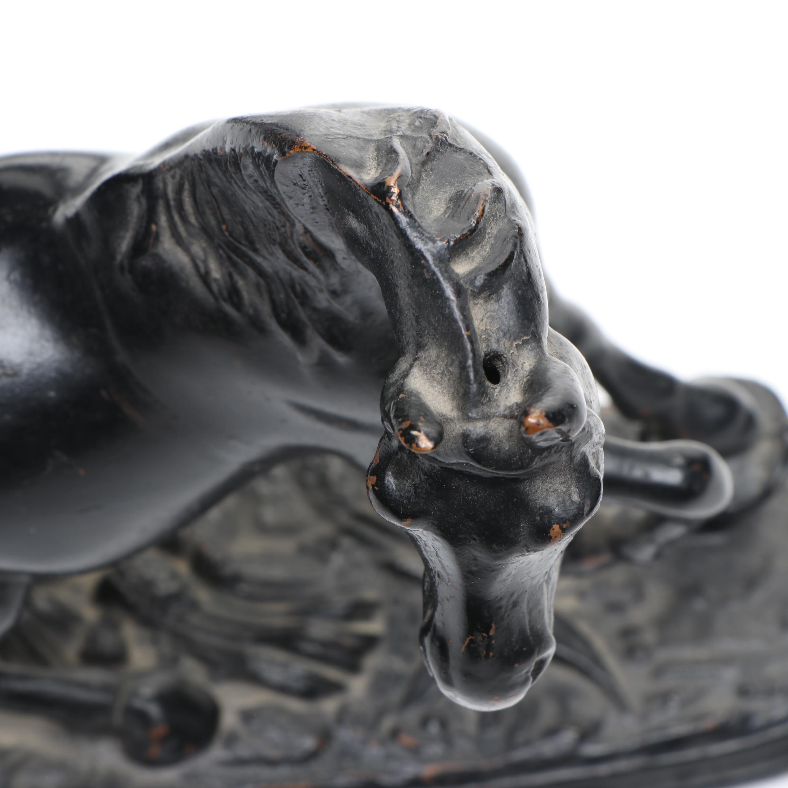 Pair of Jennings Brothers Painted Copper Horse Figurines, Early 20th Century