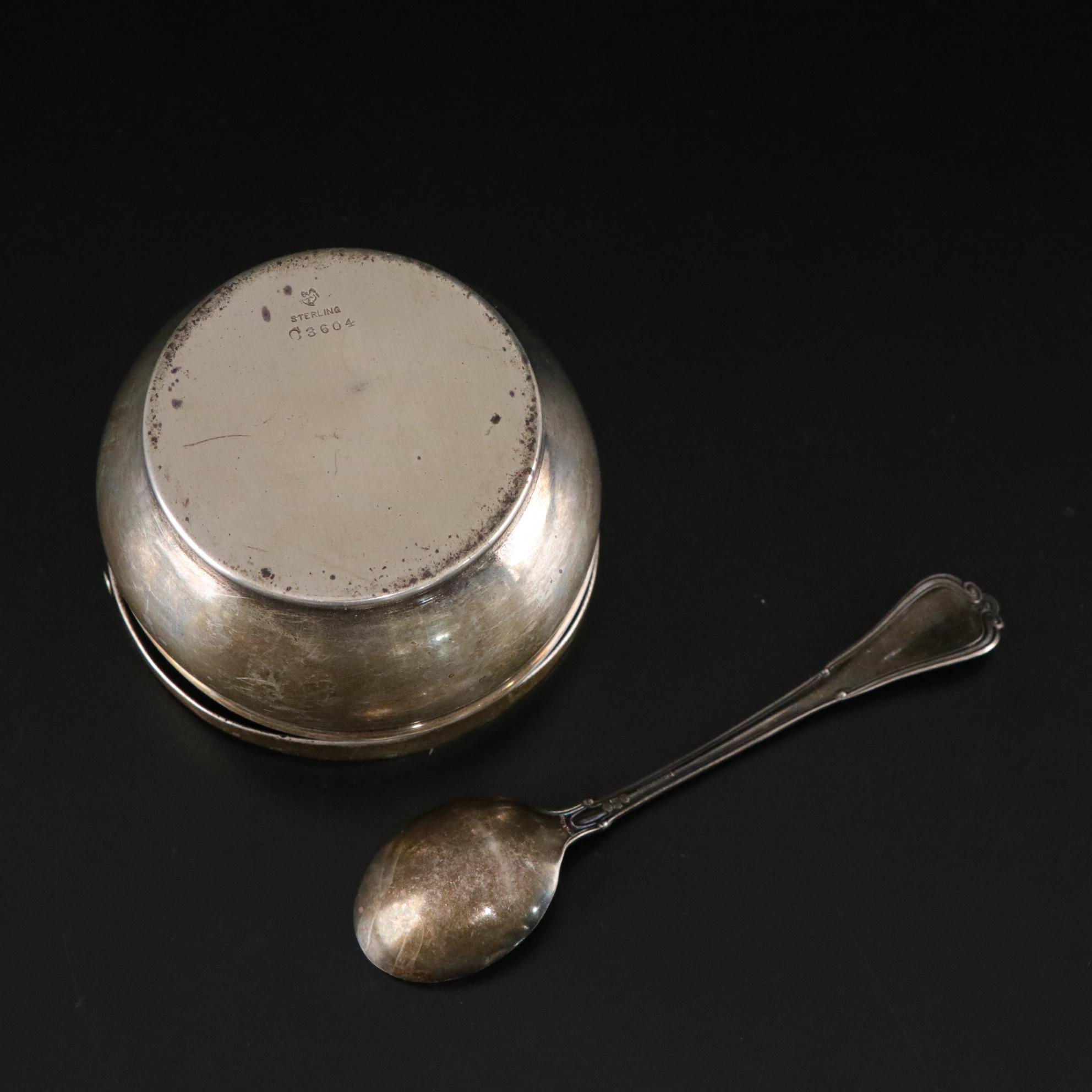 Sterling Silver Art Nouveau Table Spoons, Sugar Bowl & More