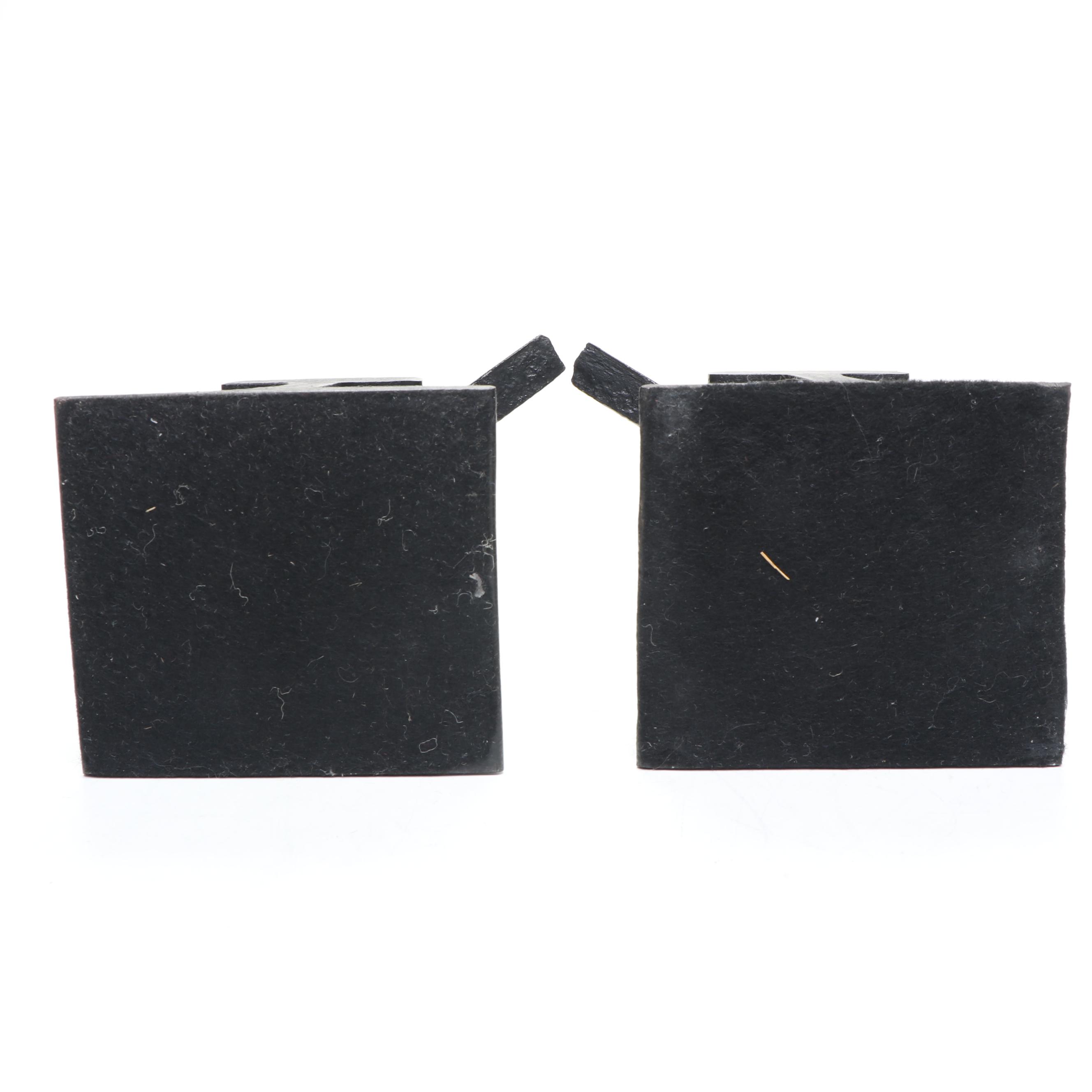 Brutalist Style Metal Railroad Irons and Nail Spikes Bookends