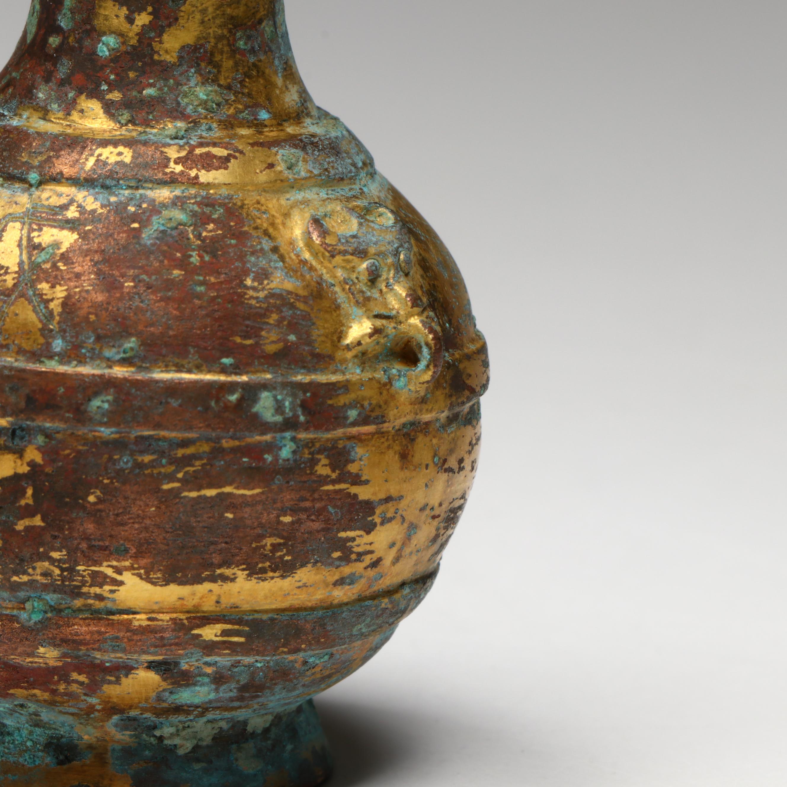 Chinese Han Dynasty Bronze Miniature Hu Vessel