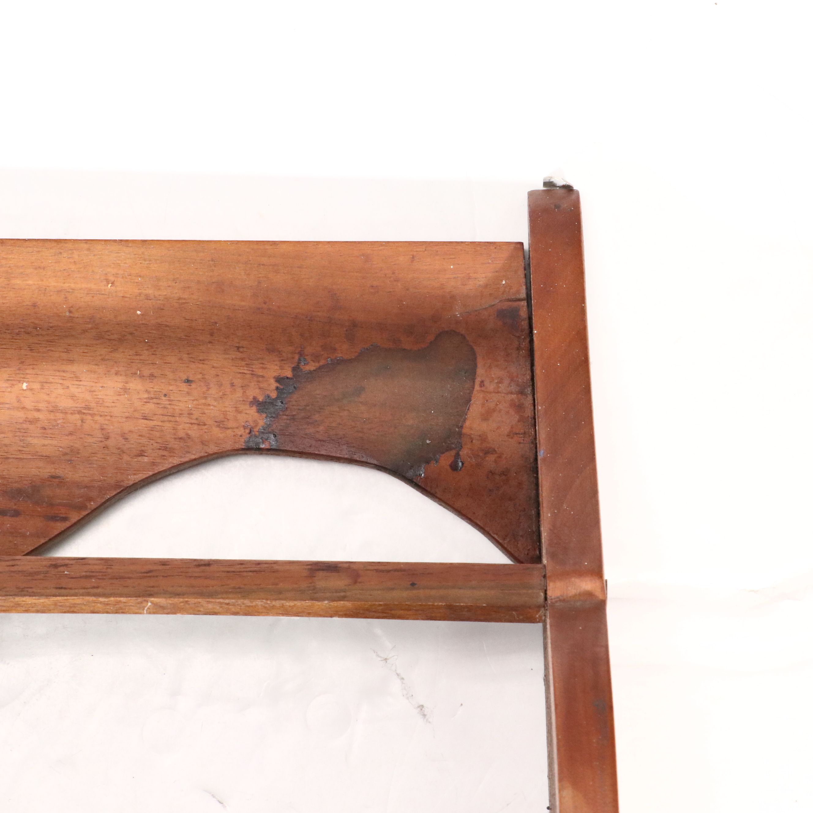 Federal Style Cherry Finish Wooden Wall Shelf with Cup Hooks, 20th Century