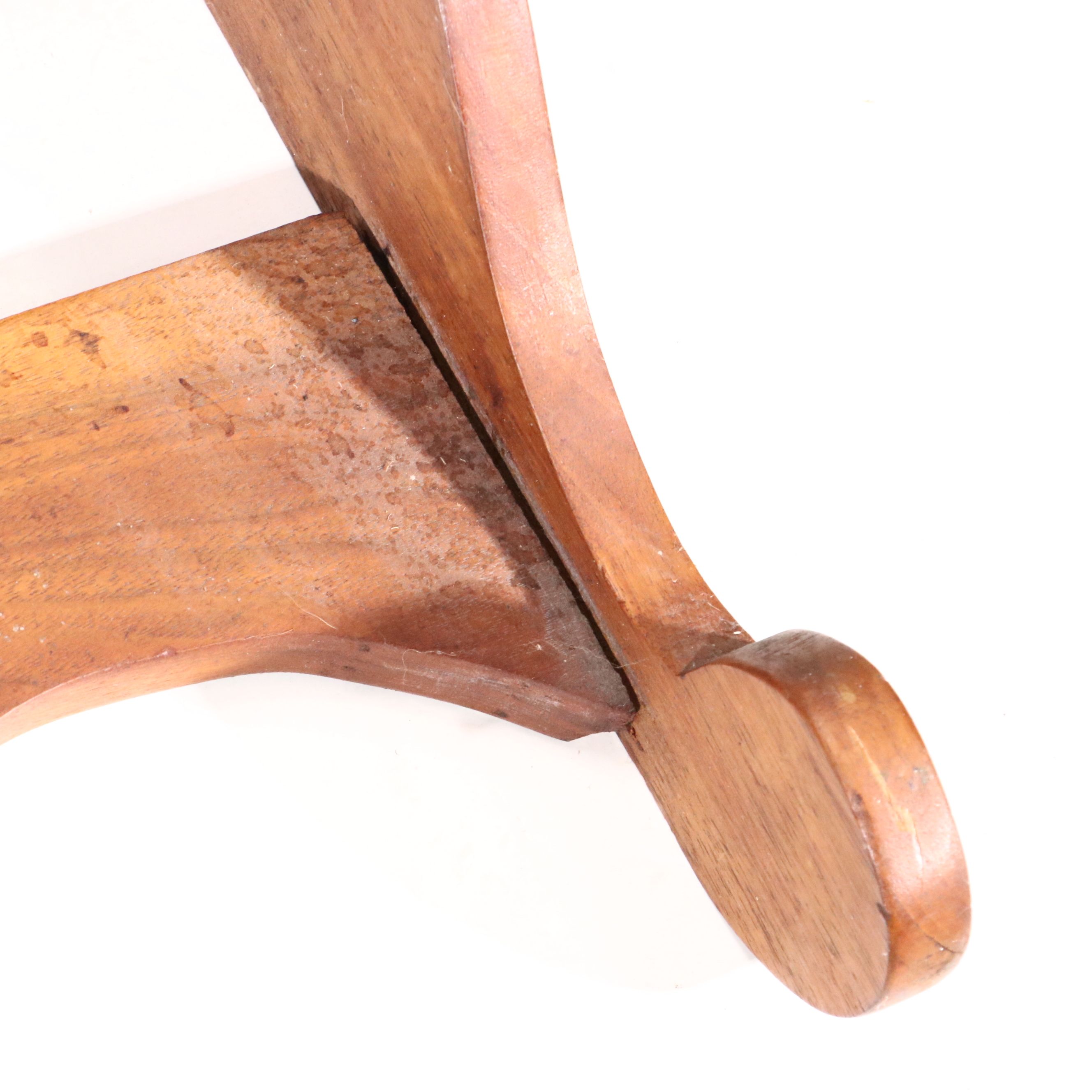 Federal Style Cherry Finish Wooden Wall Shelf with Cup Hooks, 20th Century