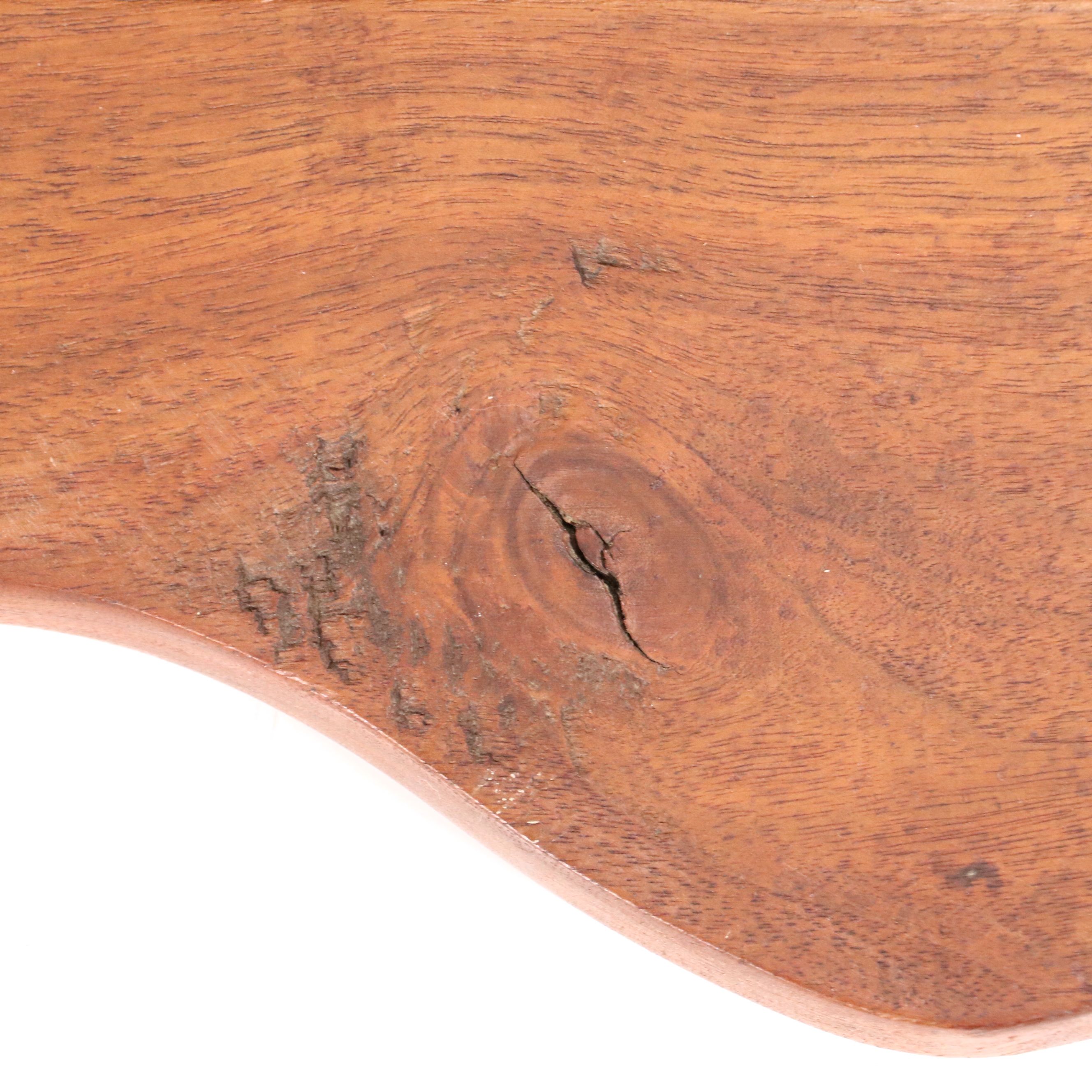 Federal Style Cherry Finish Wooden Wall Shelf with Cup Hooks, 20th Century