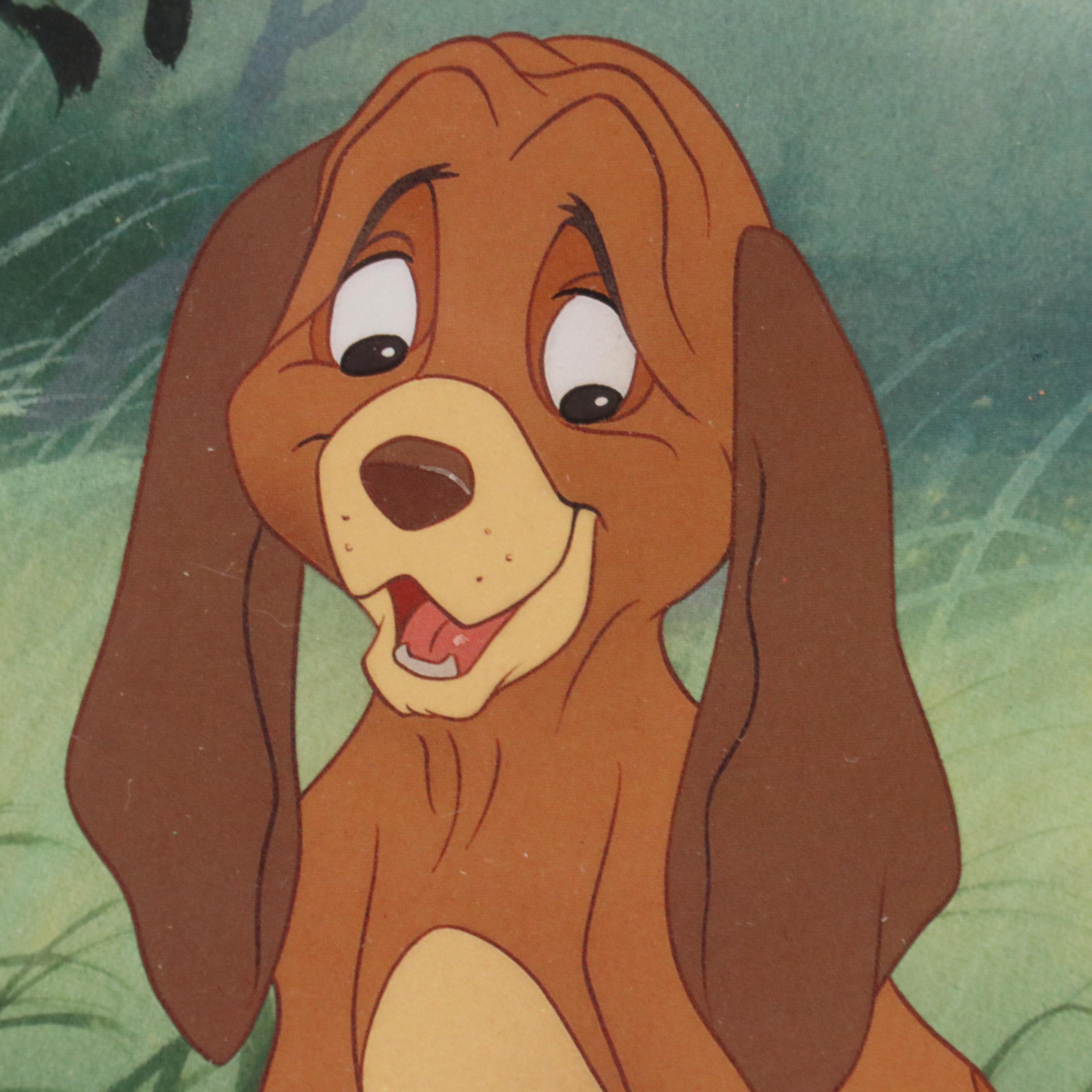 Disney Store Commemorative Offset Lithograph of "The Fox and the Hound," 1994