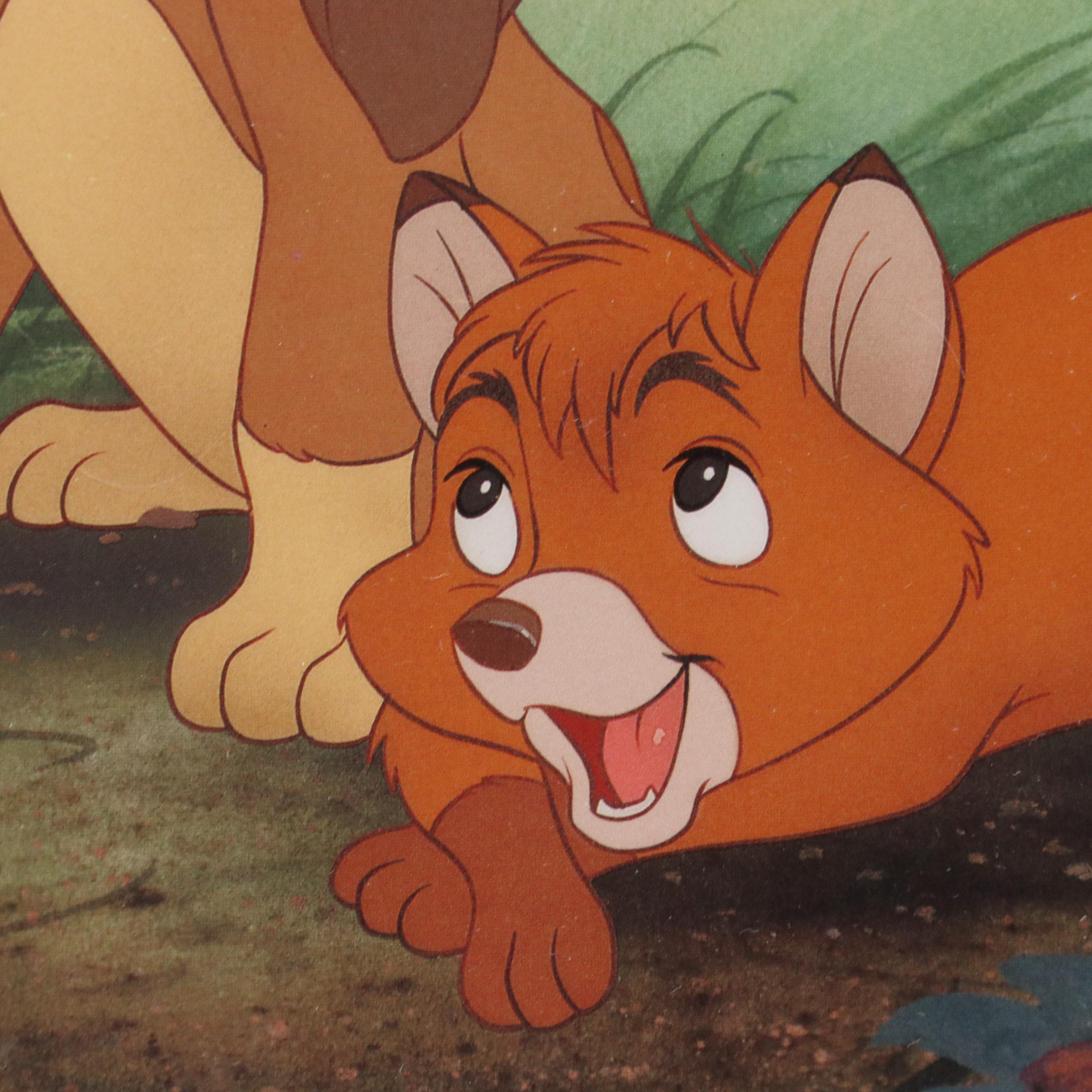 Disney Store Commemorative Offset Lithograph of "The Fox and the Hound," 1994