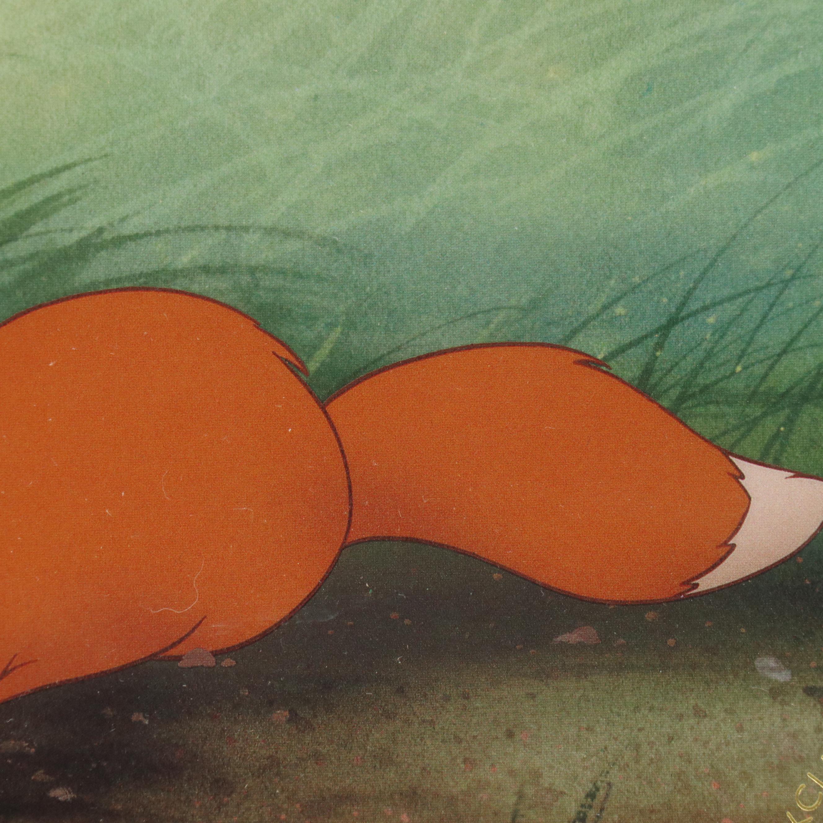 Disney Store Commemorative Offset Lithograph of "The Fox and the Hound," 1994