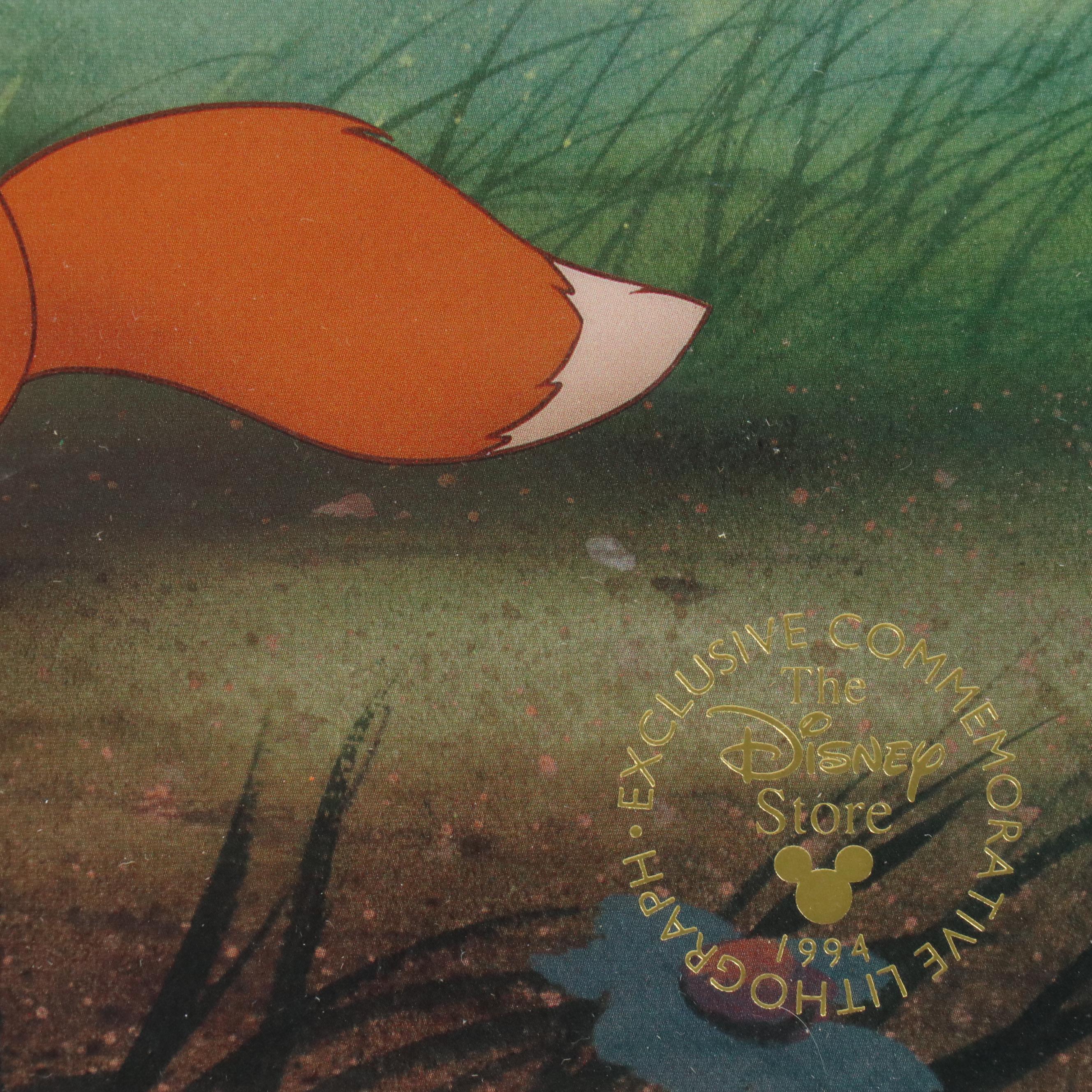 Disney Store Commemorative Offset Lithograph of "The Fox and the Hound," 1994